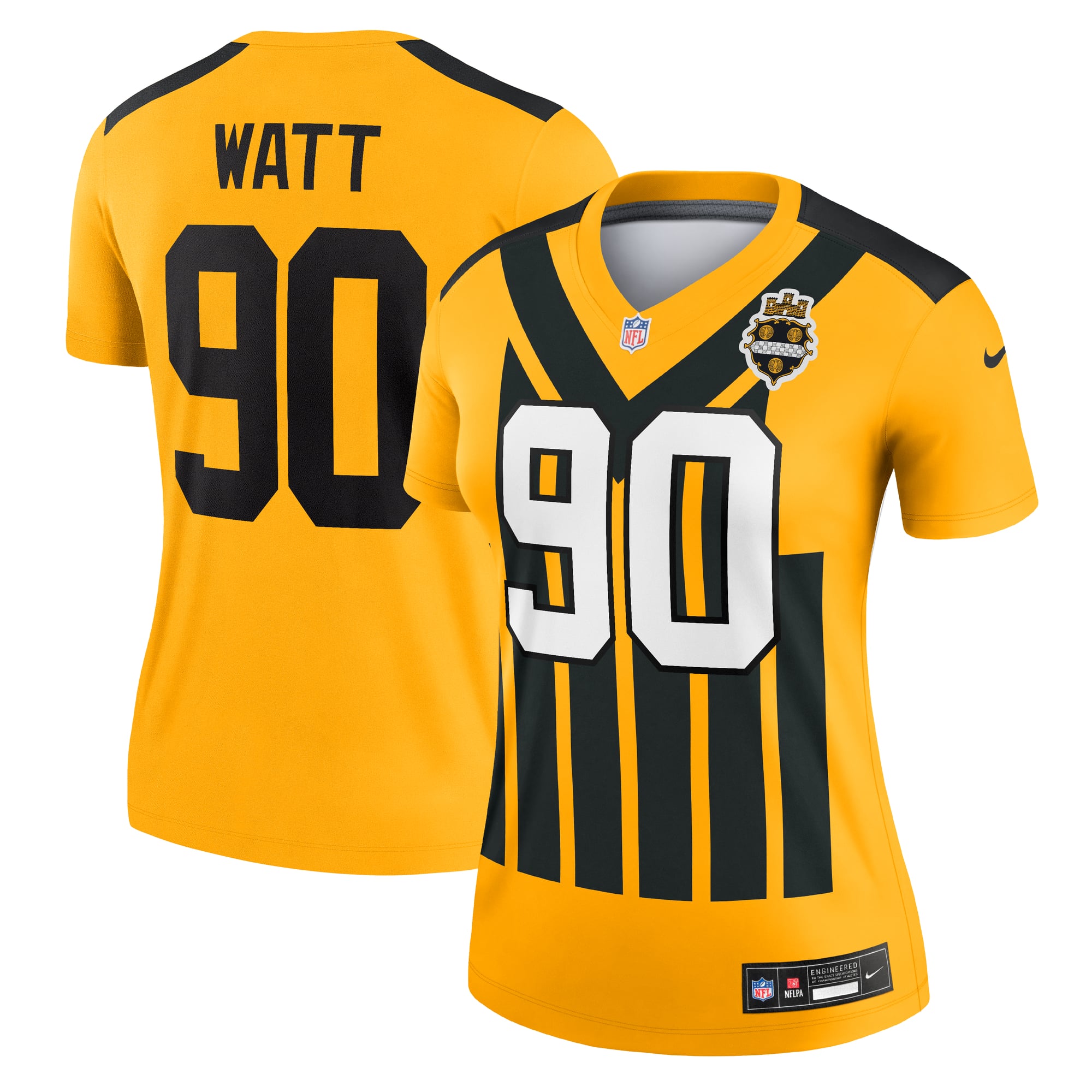 TJ Watt Performance Pittsburgh Steelers Alternate Jersey Gold NFL Football Fan Wear TJ Watt Performance