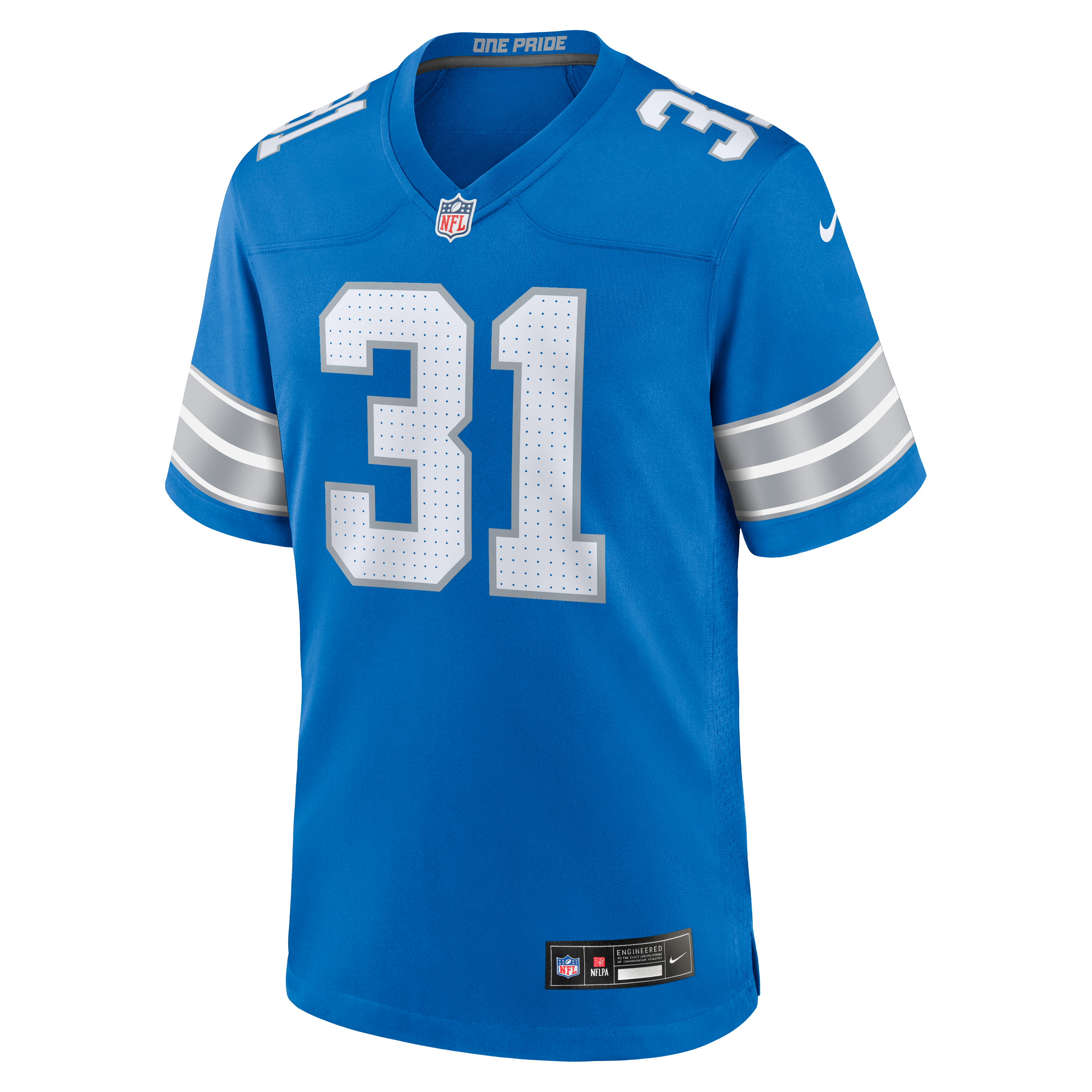 Kerby Joseph Detroit Lions Game Jersey Blue NFL Football Fan Wear