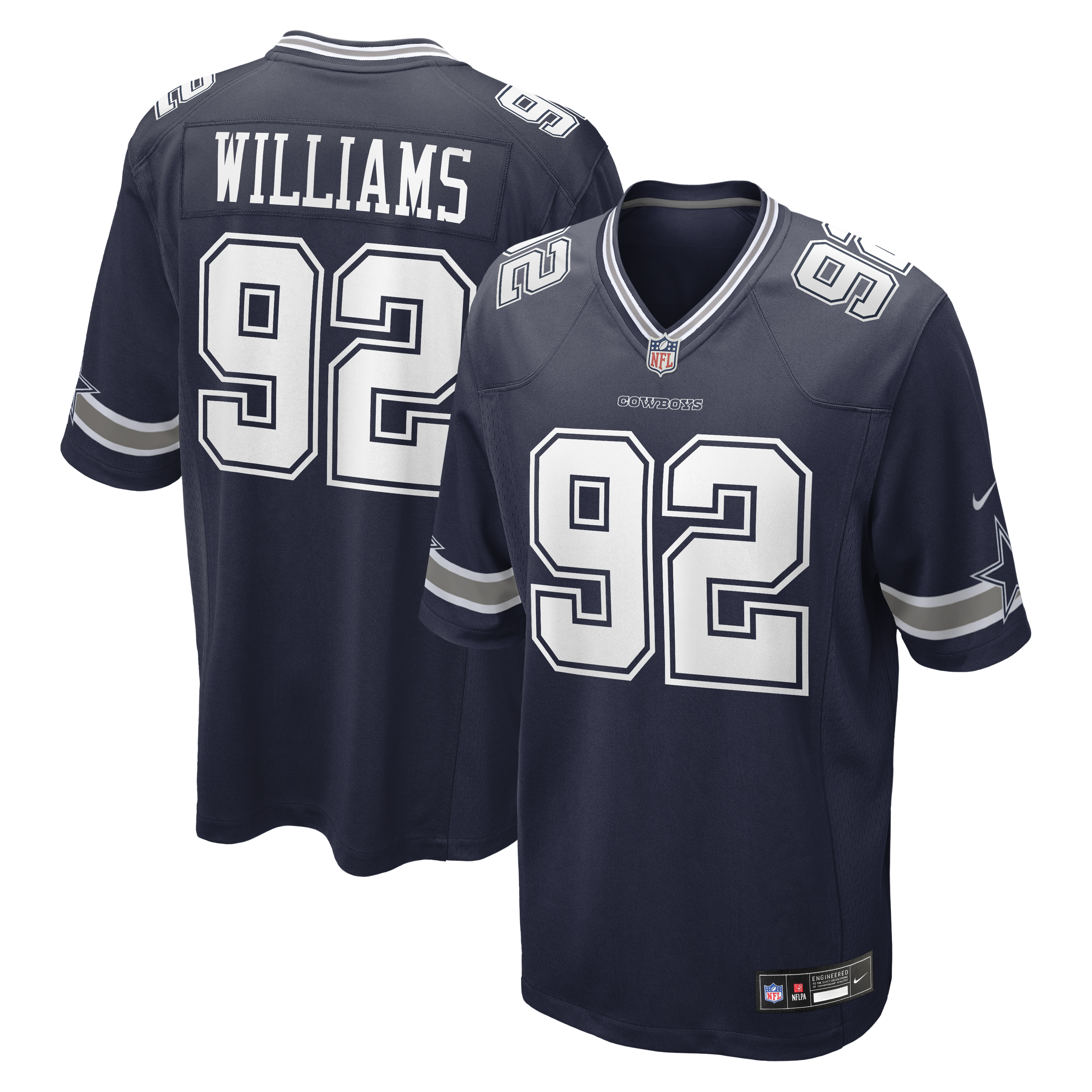 Quinnen Williams Dallas Cowboys Game Jersey Navy NFL Football Fan Wear