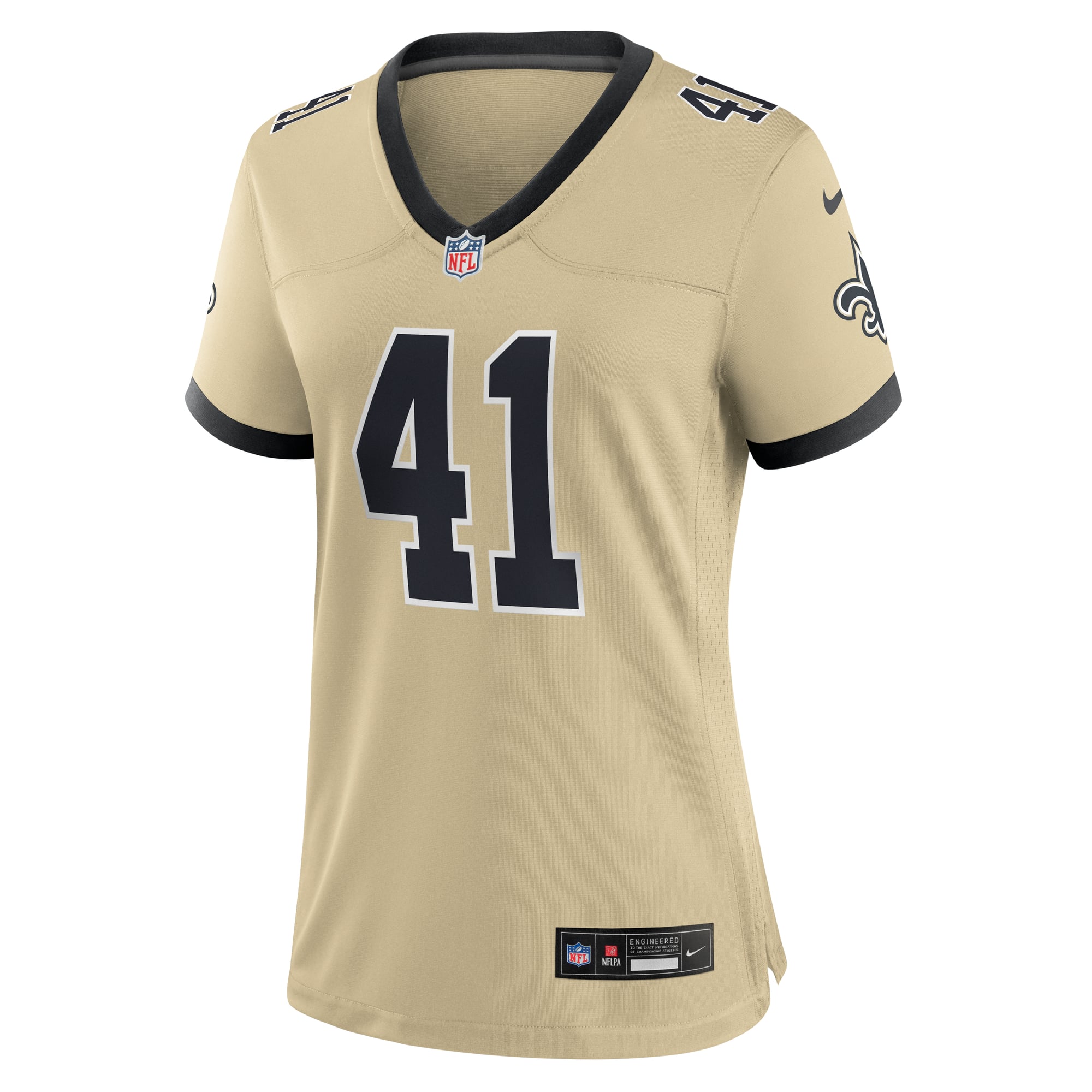 Inverted Alvin Kamara New Orleans Saints Game Jersey Gold NFL Football Fan Wear