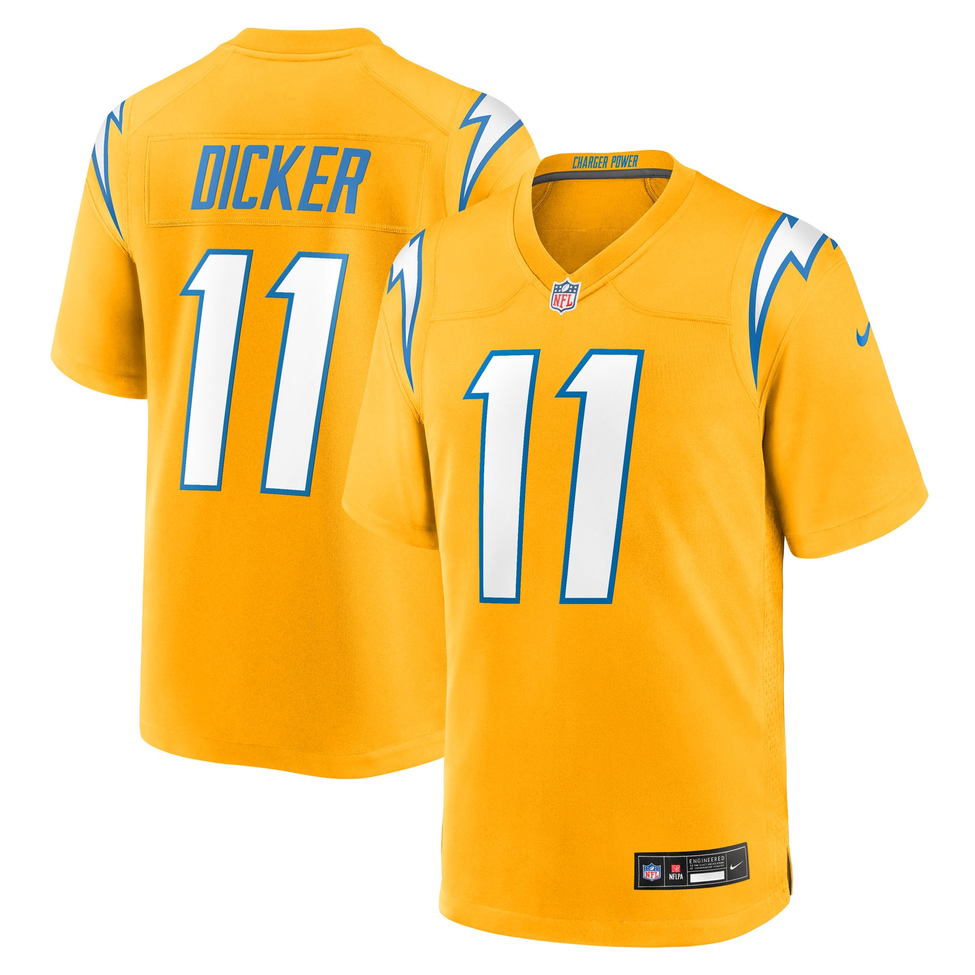 Cameron Dicker Los Angeles Chargers Game Jersey Gold NFL Football Fan Wear
