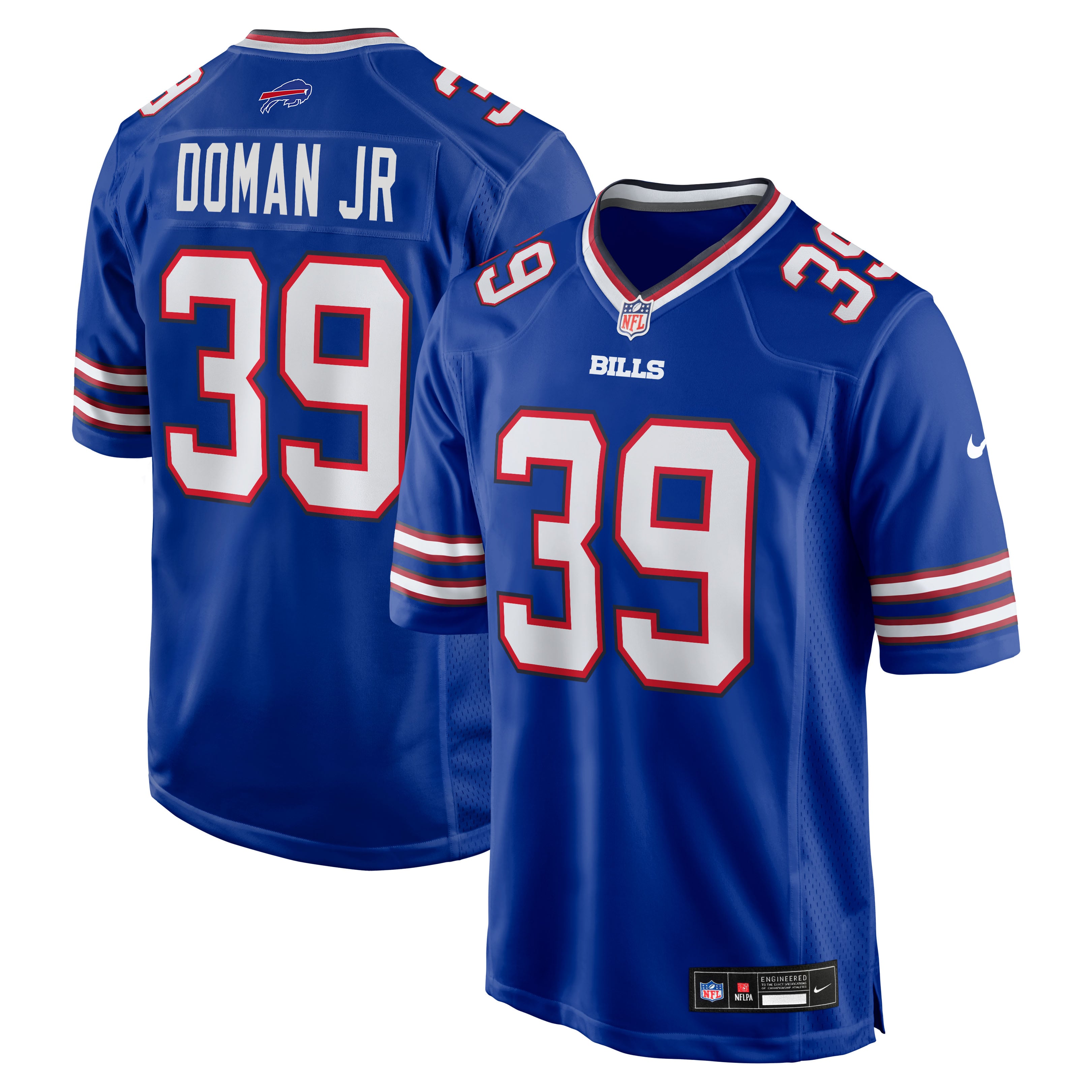 Tommy Doman Jr Buffalo Bills Game Jersey Royal NFL Football Fan Wear Tommy Doman Jr
