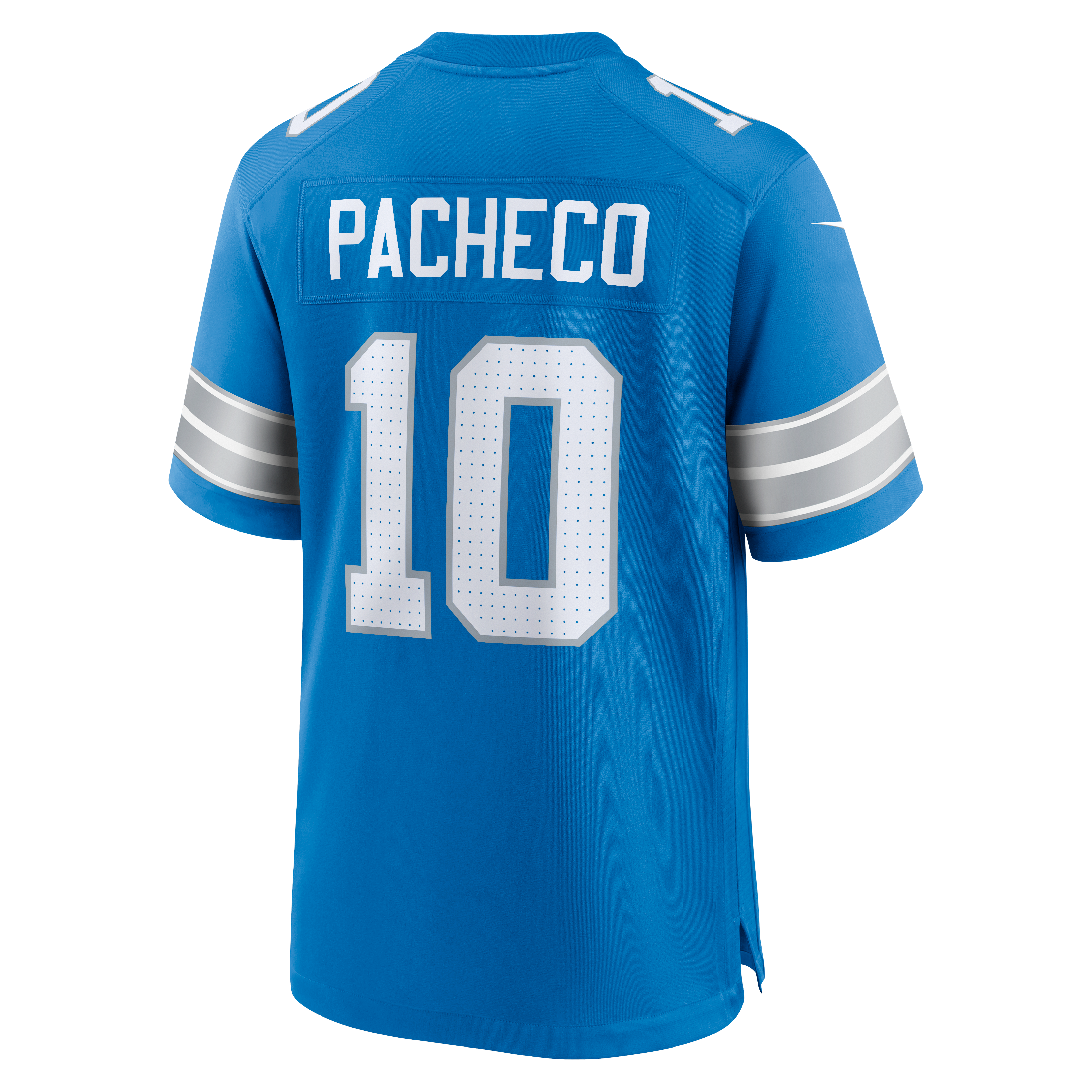 Isiah Pacheco Detroit Lions Game Jersey Blue NFL Football Fan Wear Isiah Pacheco