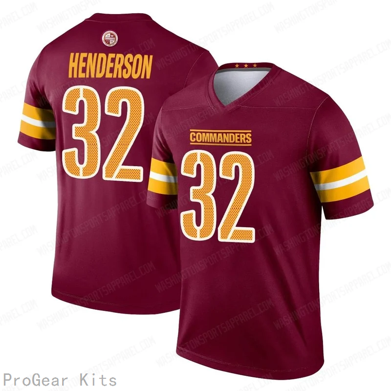 Xavier Henderson Washington Commanders Legend Jersey No.32 Burgundy NFL Football Fan Wear Xavier Henderson