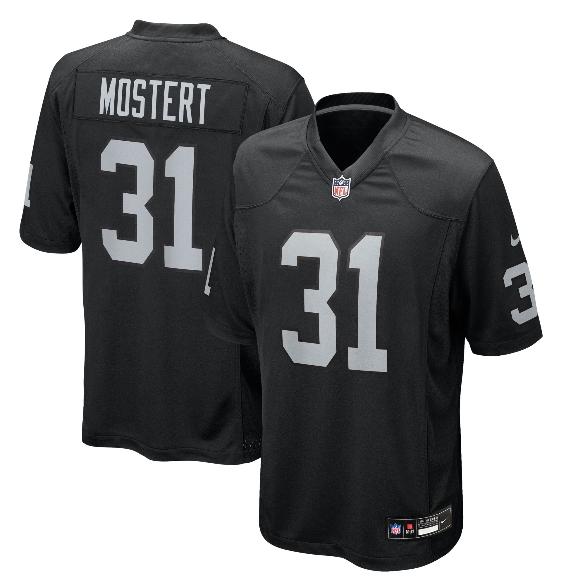 Raheem Mostert Las Vegas Raiders Game Jersey Black NFL Football Fan Wear Raheem Mostert