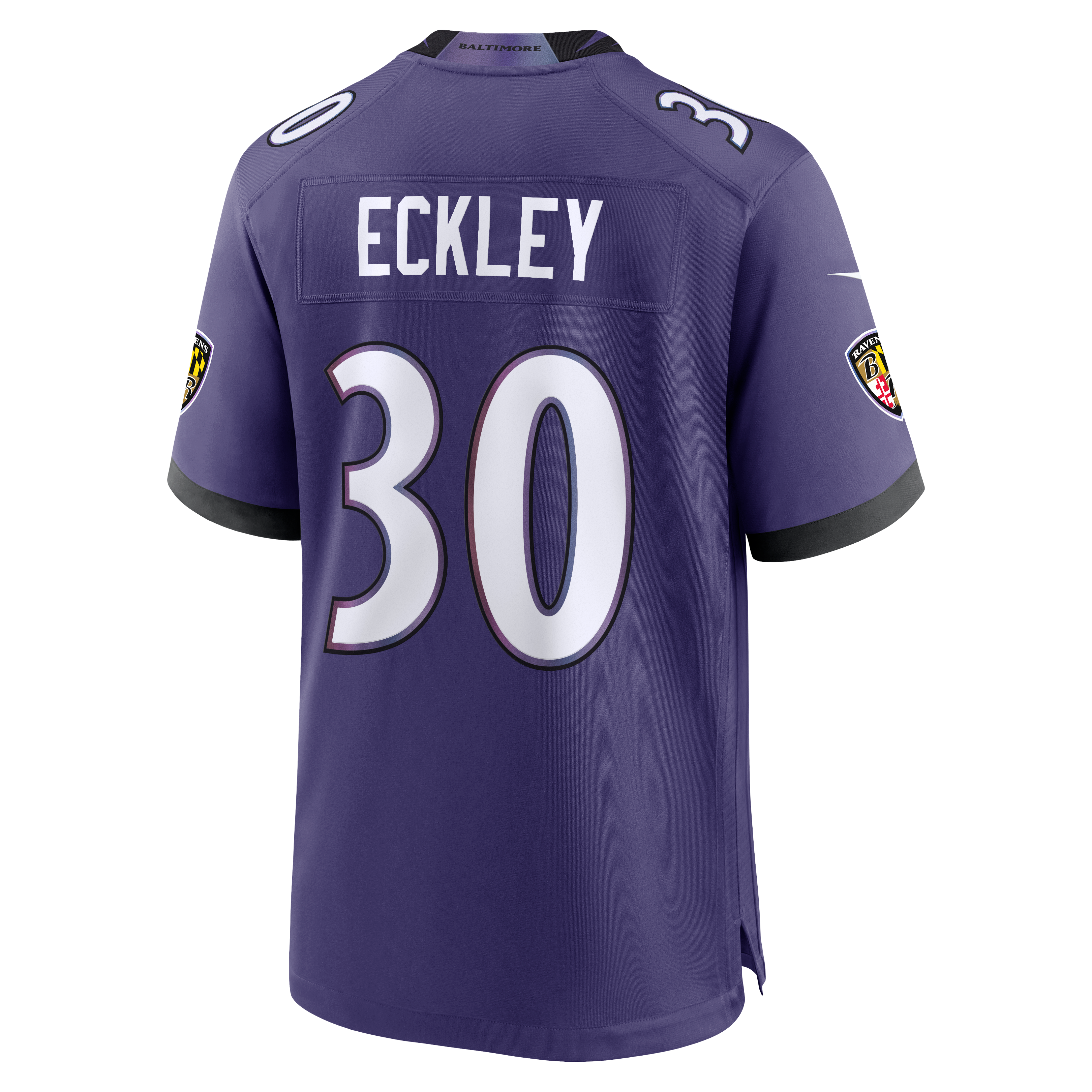 Ryan Eckley Baltimore Ravens Game Jersey Purple NFL Football Fan Wear Ryan Eckley