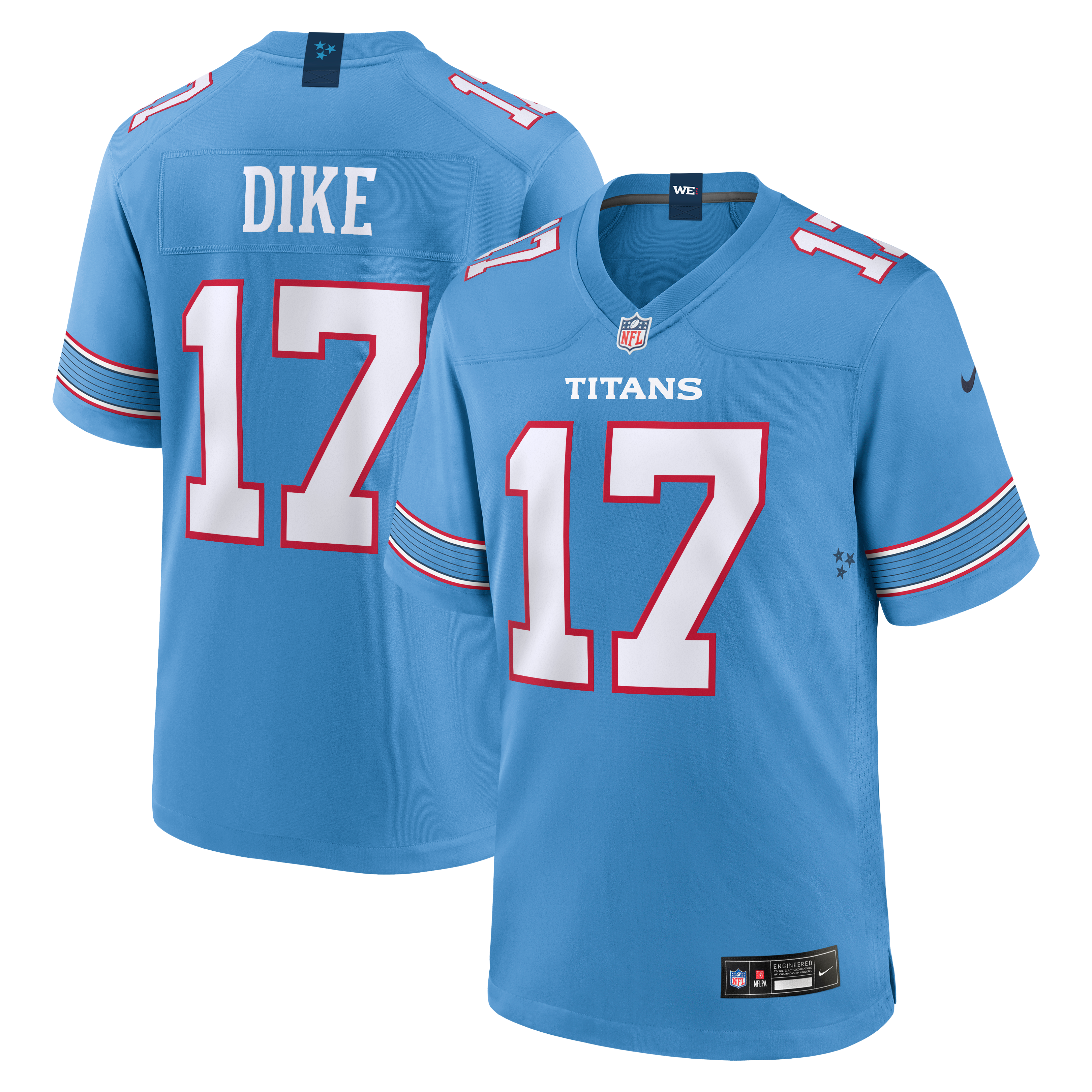 Chimere Dike Tennessee Titans Game Jersey Light Blue NFL Football Fan Wear
