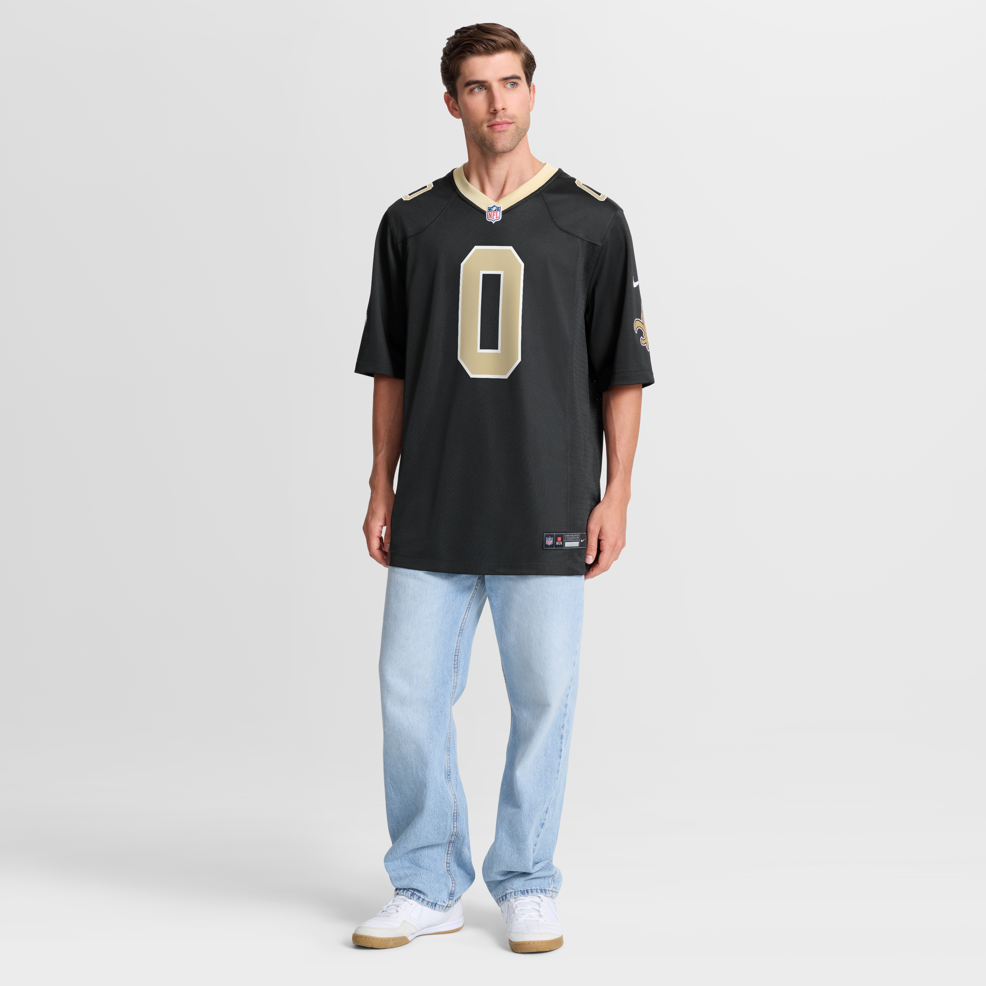 Jordyn Tyson Round New Orleans Saints Game Jersey No.8 Black NFL Football Fan Wear Jordyn Tyson Round