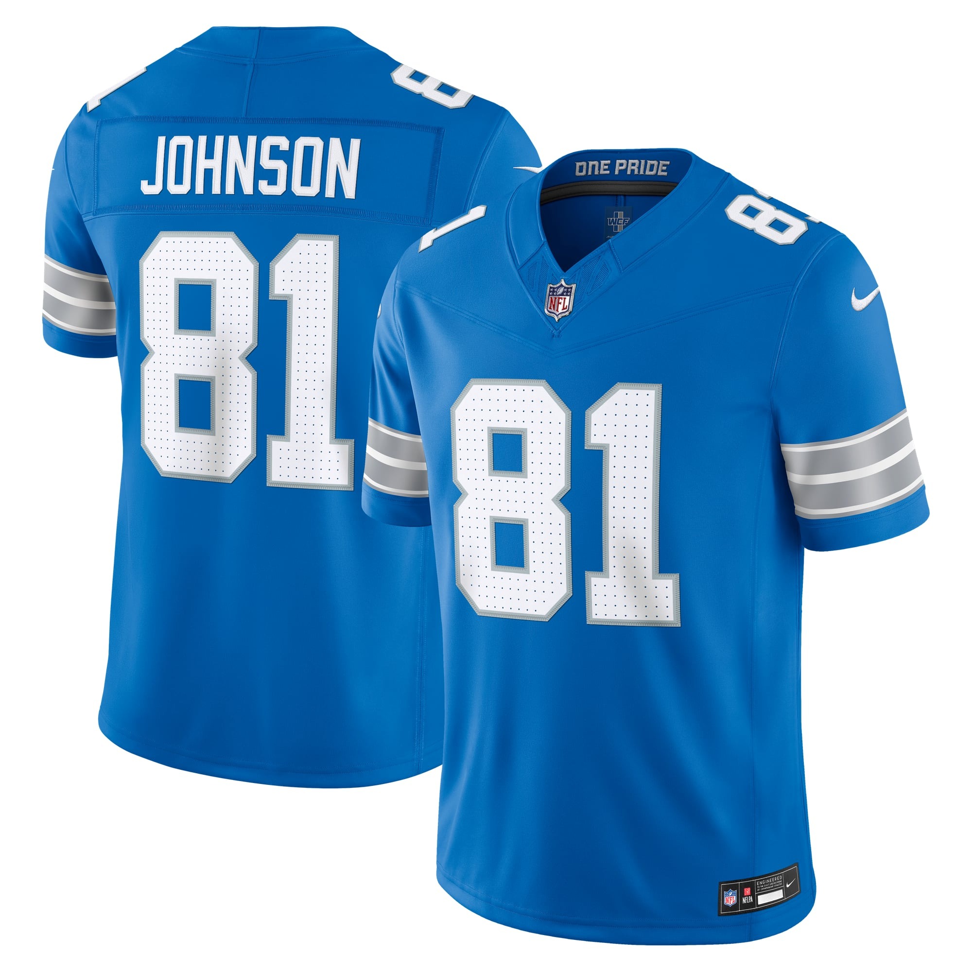 Calvin Johnson Mitchell Detroit Lions Replica Jersey Blue NFL Football Fan Wear Calvin Johnson Mitchell