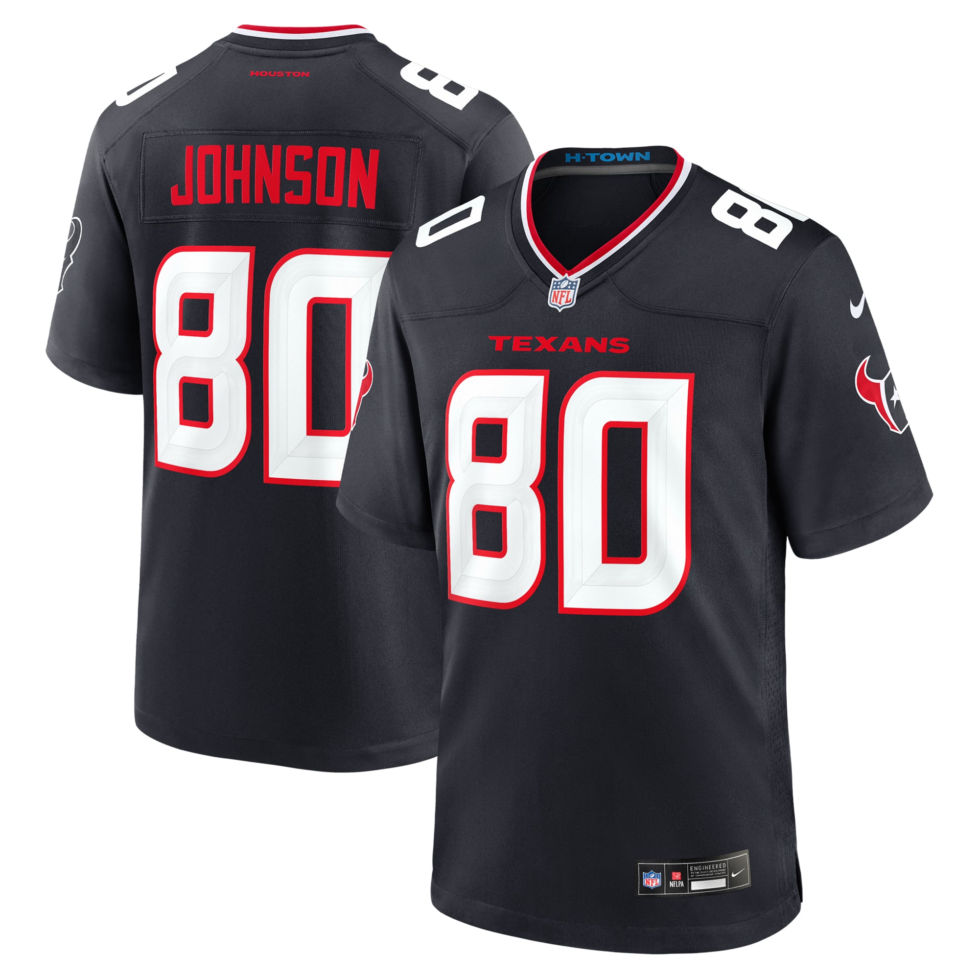 Andre Johnson Retired Houston Texans Game Jersey Navy NFL Football Fan Wear Andre Johnson Retired