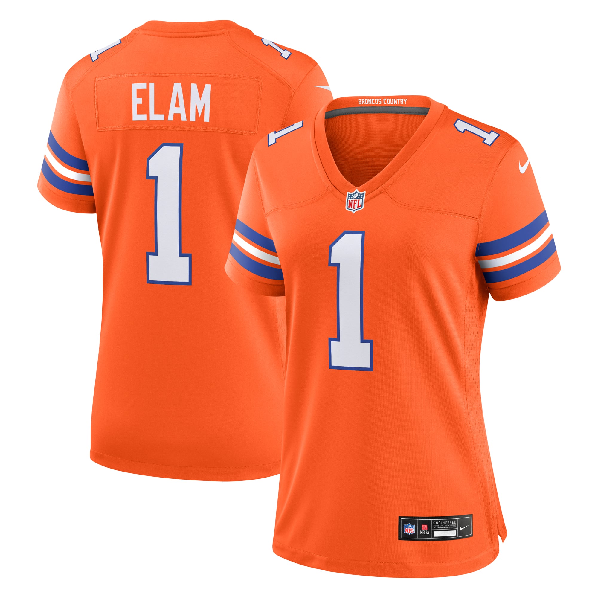 Jason Elam Retired Denver Broncos Game Jersey Orange NFL Football Fan Wear