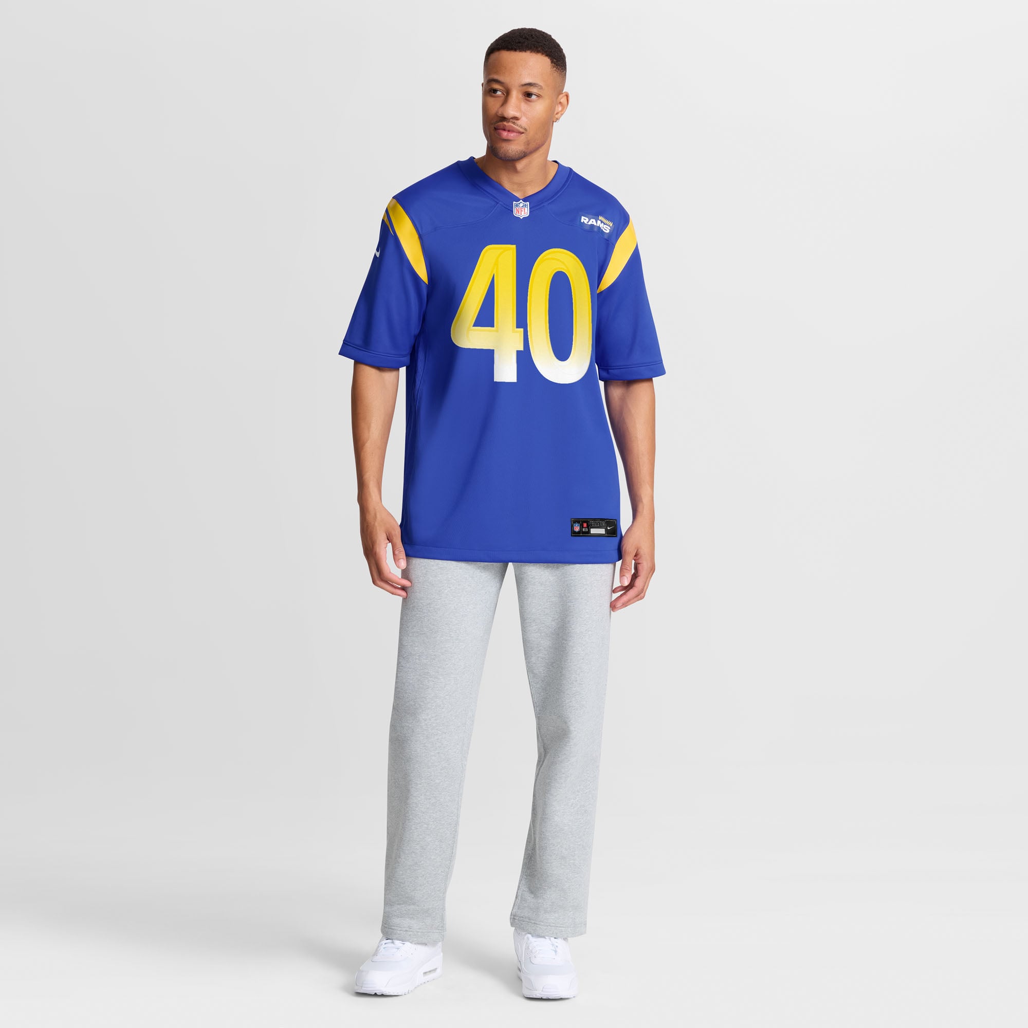 Jesse Luketa Los Angeles Rams Game Jersey Royal NFL Football Fan Wear Jesse Luketa