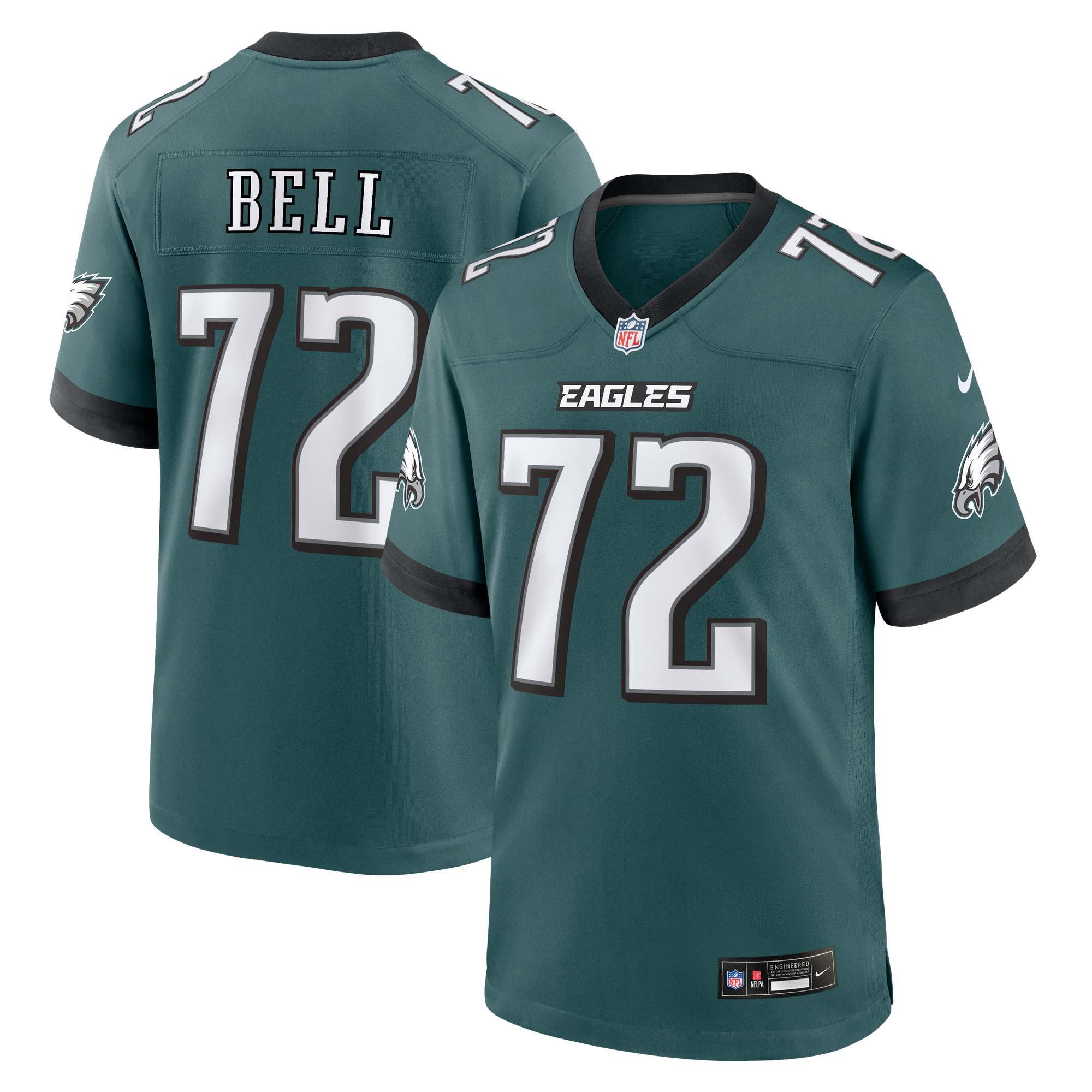 Markel Bell Philadelphia Eagles Game Jersey Midnight NFL Football Fan Wear