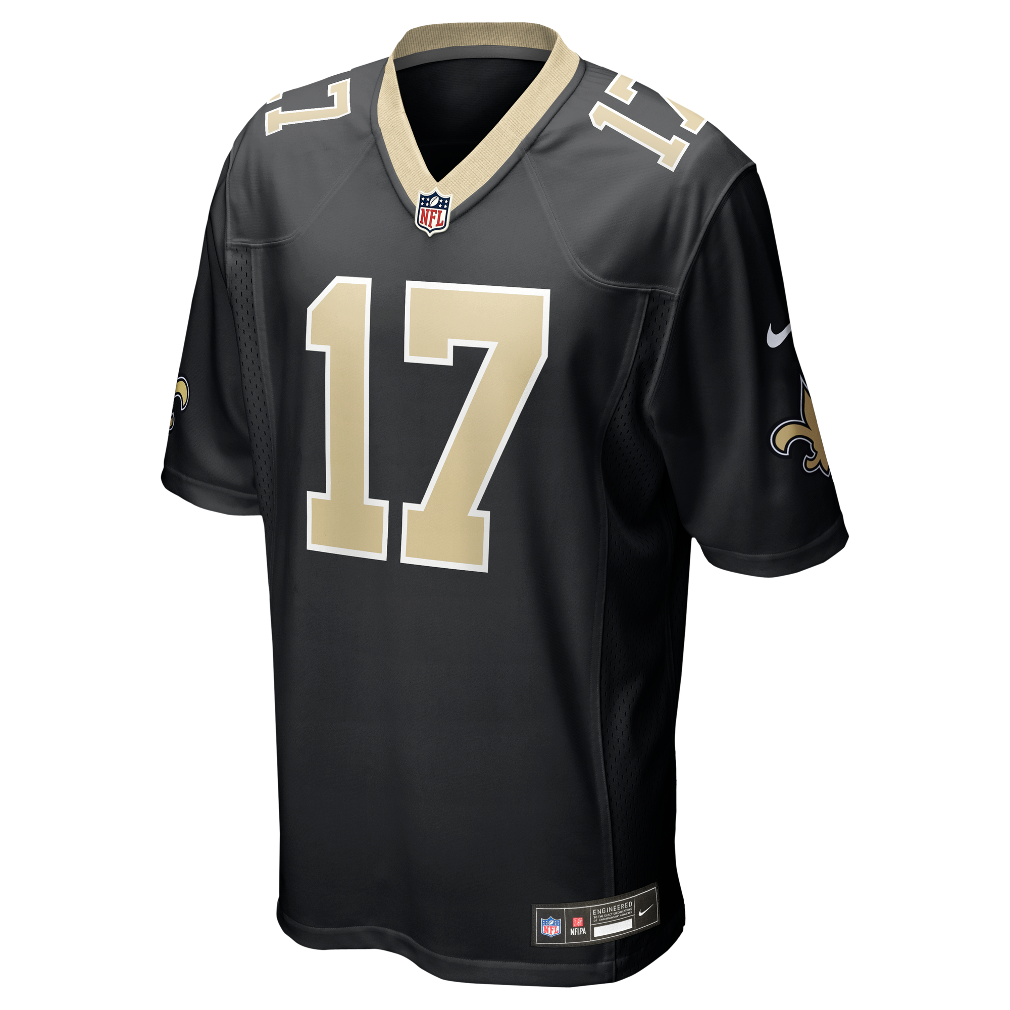 Trey Palmer New Orleans Saints Game Jersey Black NFL Football Fan Wear