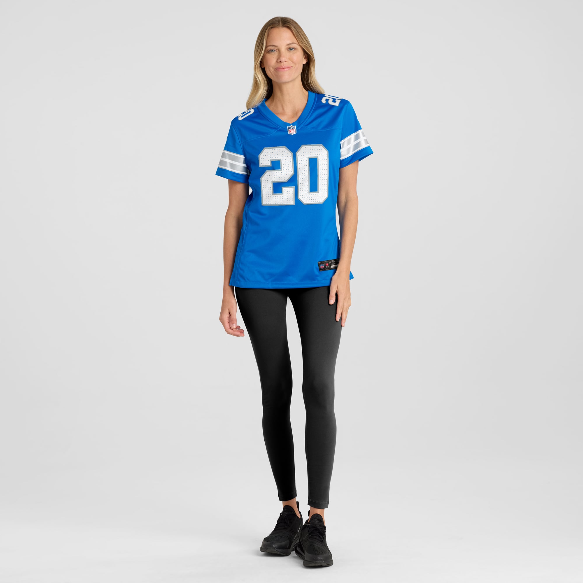 Retired Barry Sanders Detroit Lions Player Jersey Blue NFL Football Fan Wear