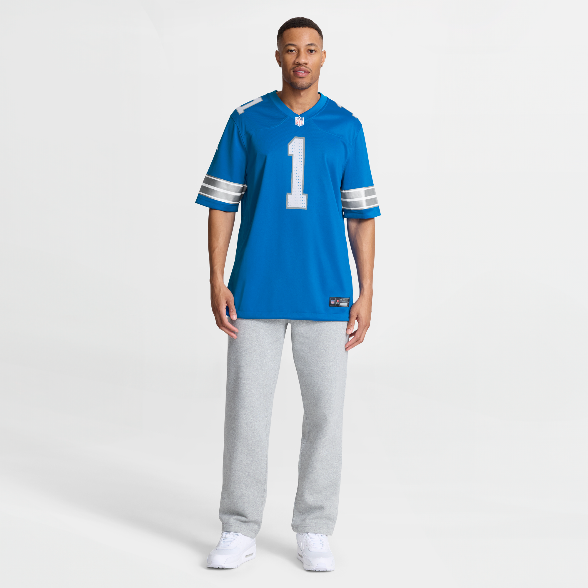 Jameson Williams Detroit Lions Player Jersey Blue NFL Football Fan Wear