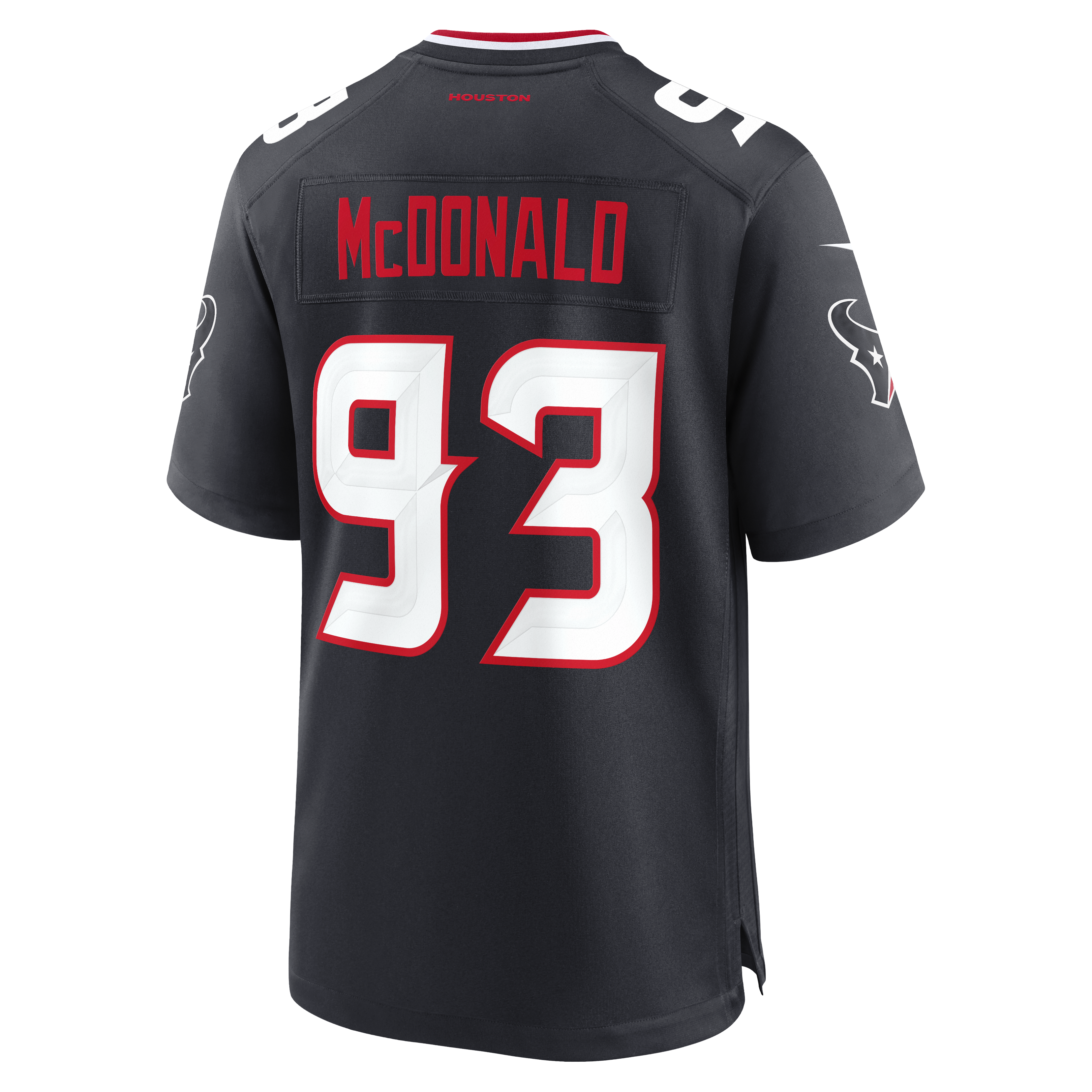 Kayden McDonald Houston Texans Game Jersey Navy NFL Football Fan Wear