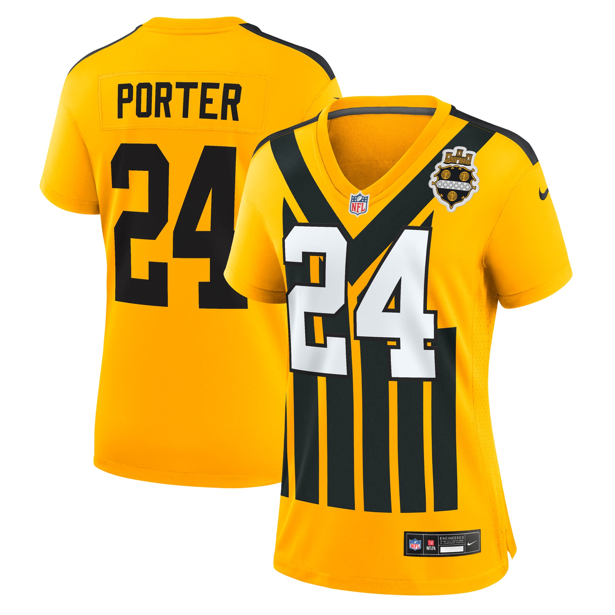 Joey Porter Jr Pittsburgh Steelers Game Jersey Gold NFL Football Fan Wear Joey Porter Jr