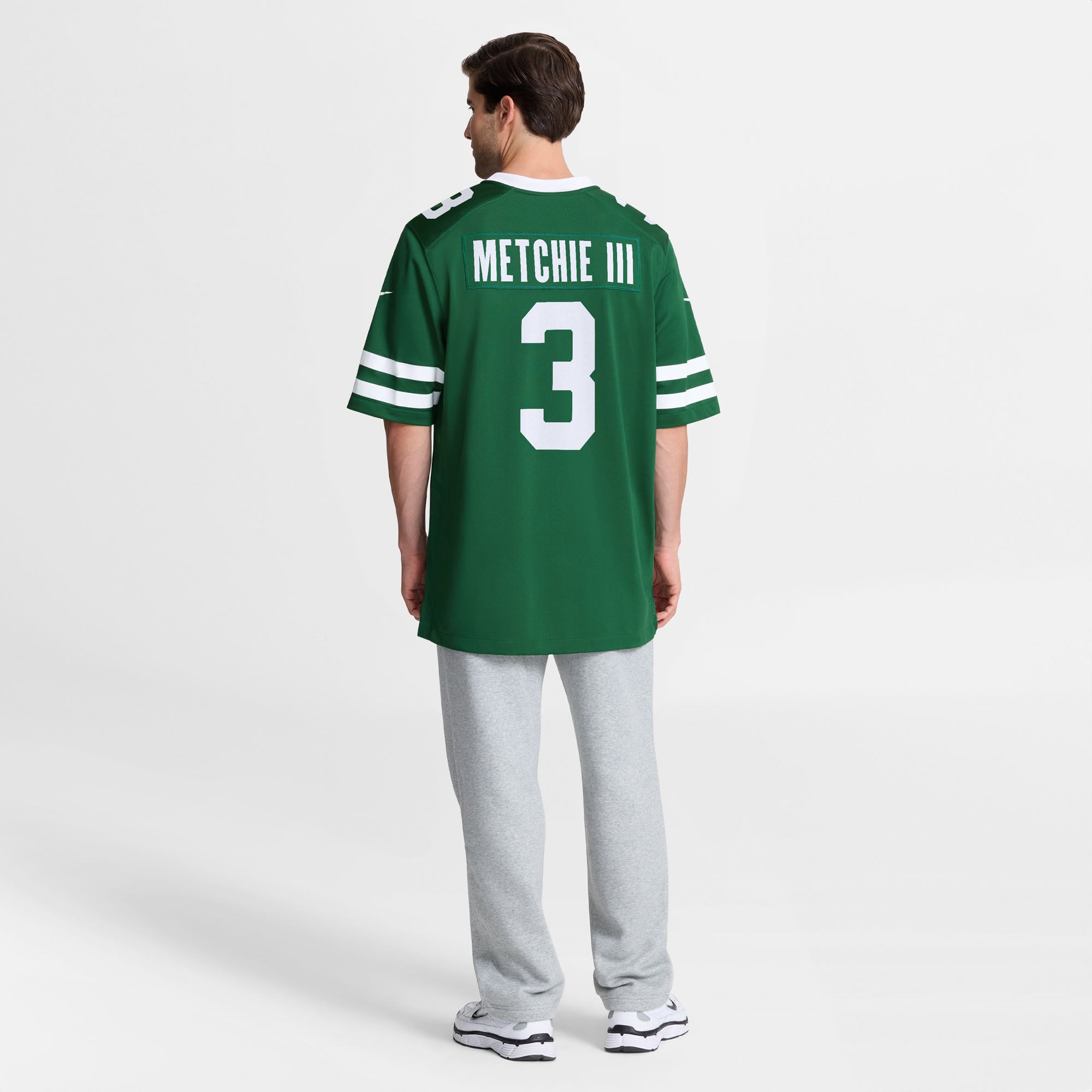 John Metchie New York Jets Game Jersey Green NFL Football Fan Wear