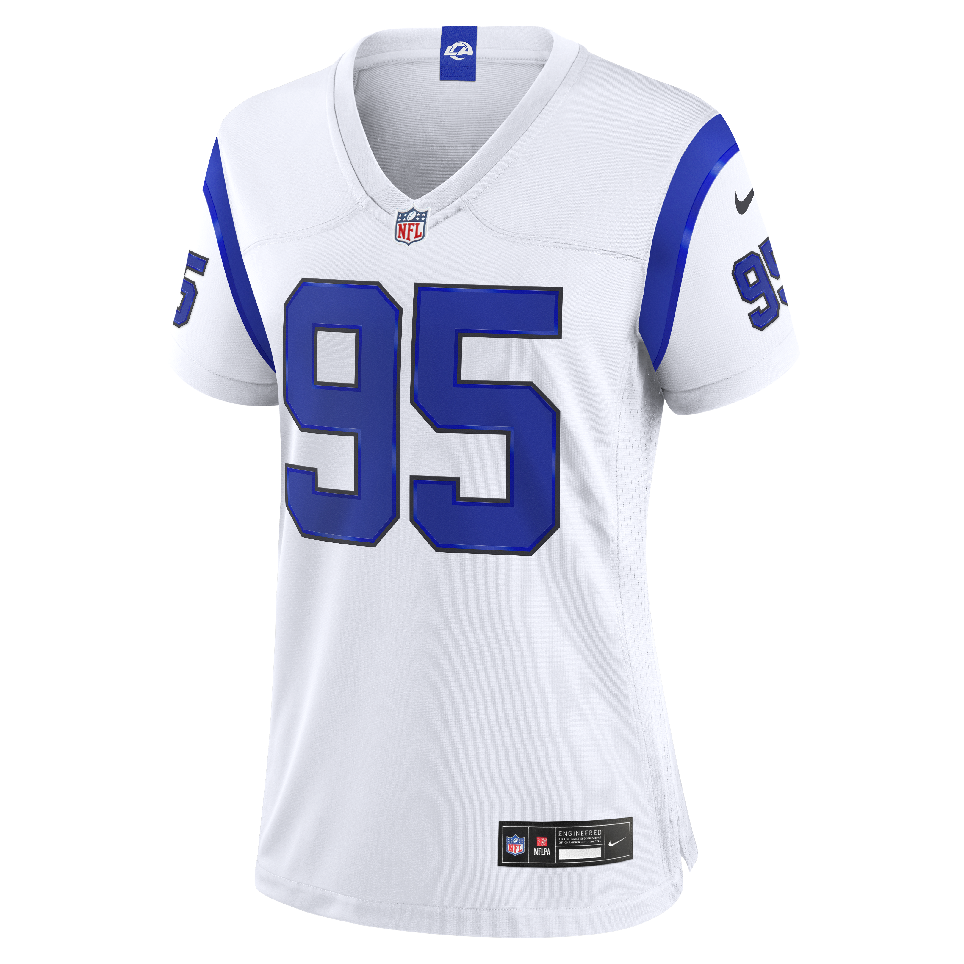 Myles Garrett Fearsome Los Angeles Rams Game Jersey No.95 White NFL Football Fan Wear