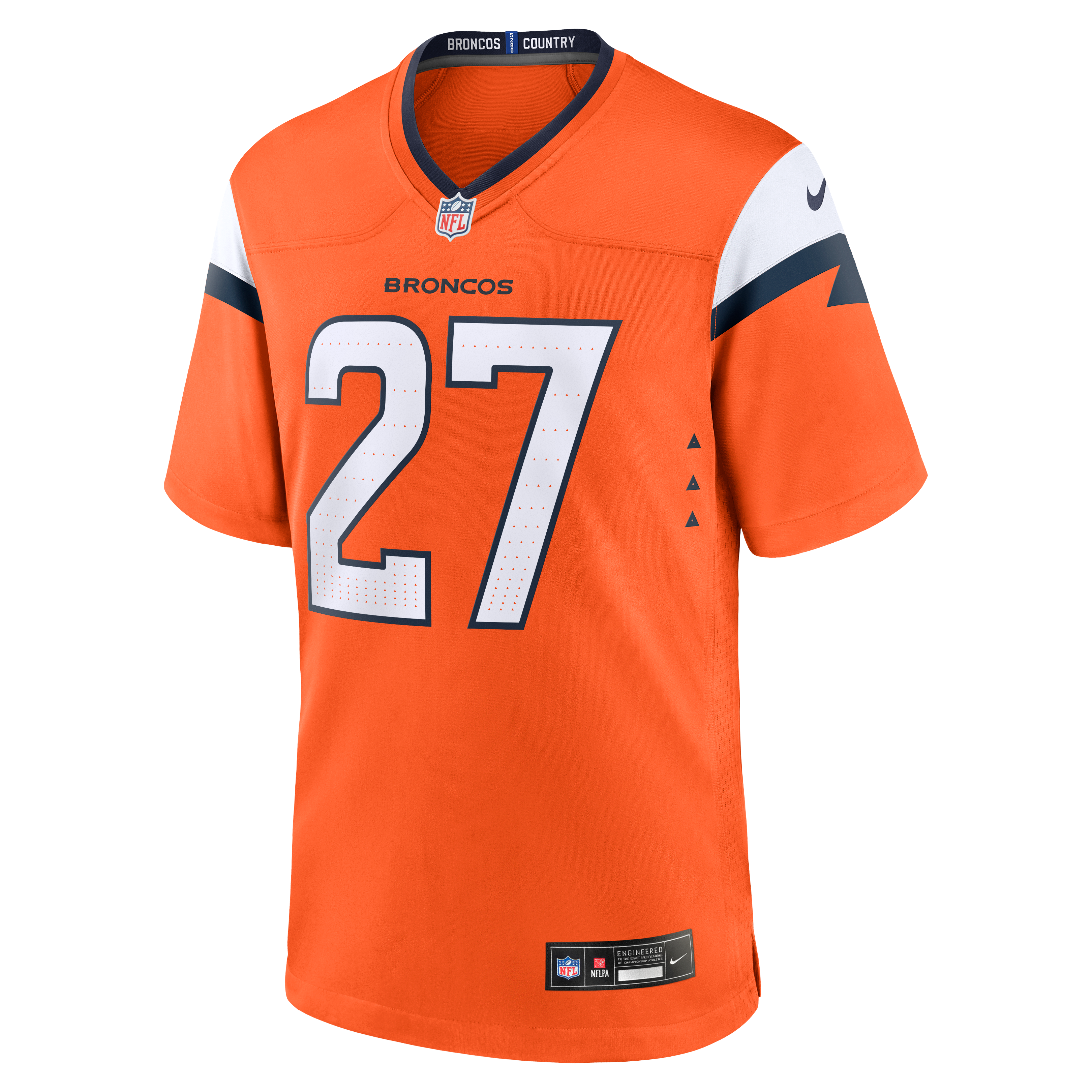 JK Dobbins Denver Broncos Game Jersey Orange NFL Football Fan Wear JK Dobbins