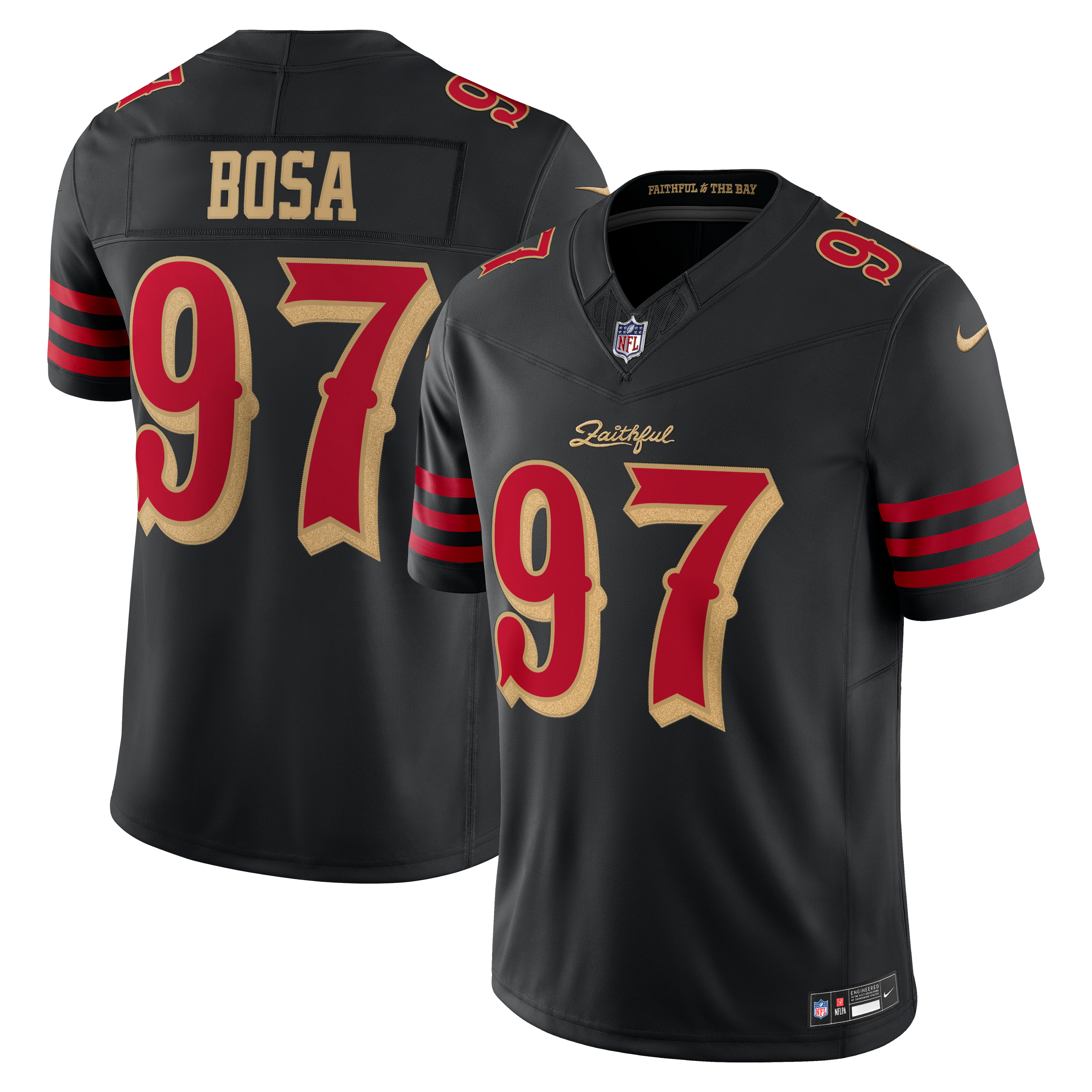 Nick Bosa San Francisco 49ers Game Jersey Black NFL Football Fan Wear