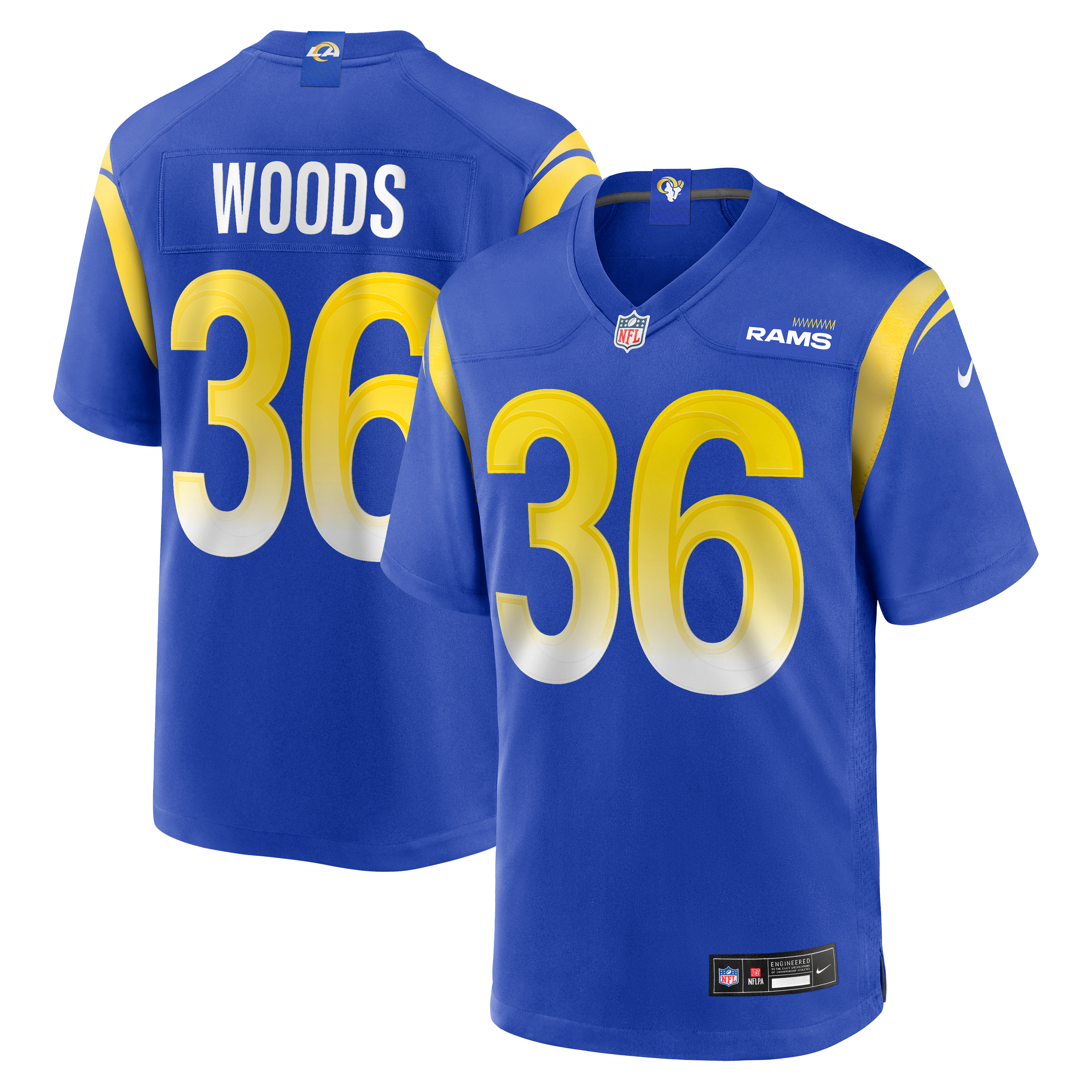 Charles Woods Los Angeles Rams Game Jersey Royal NFL Football Fan Wear
