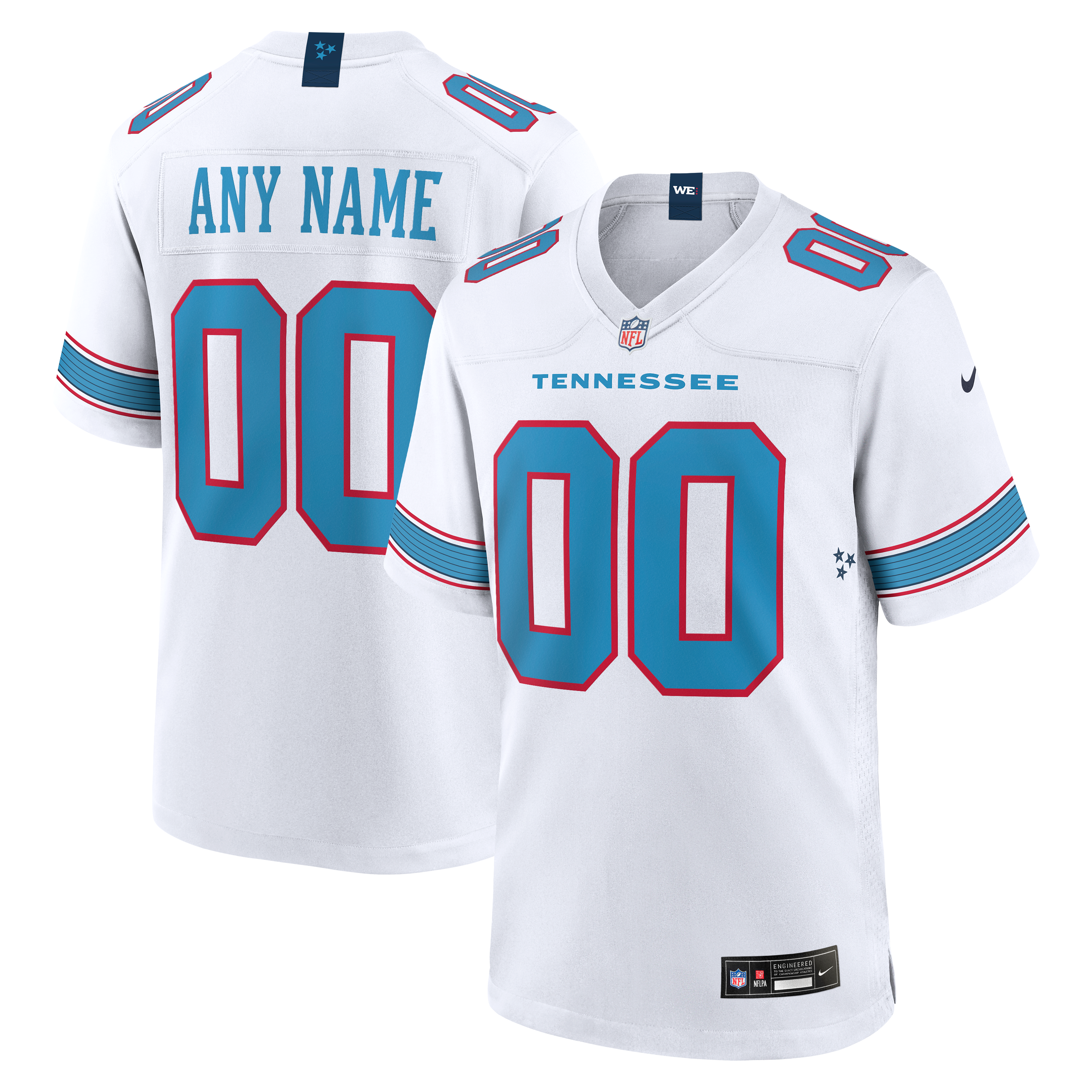 Tennessee Titans Custom Jersey White NFL Football Fan Wear Custom Number