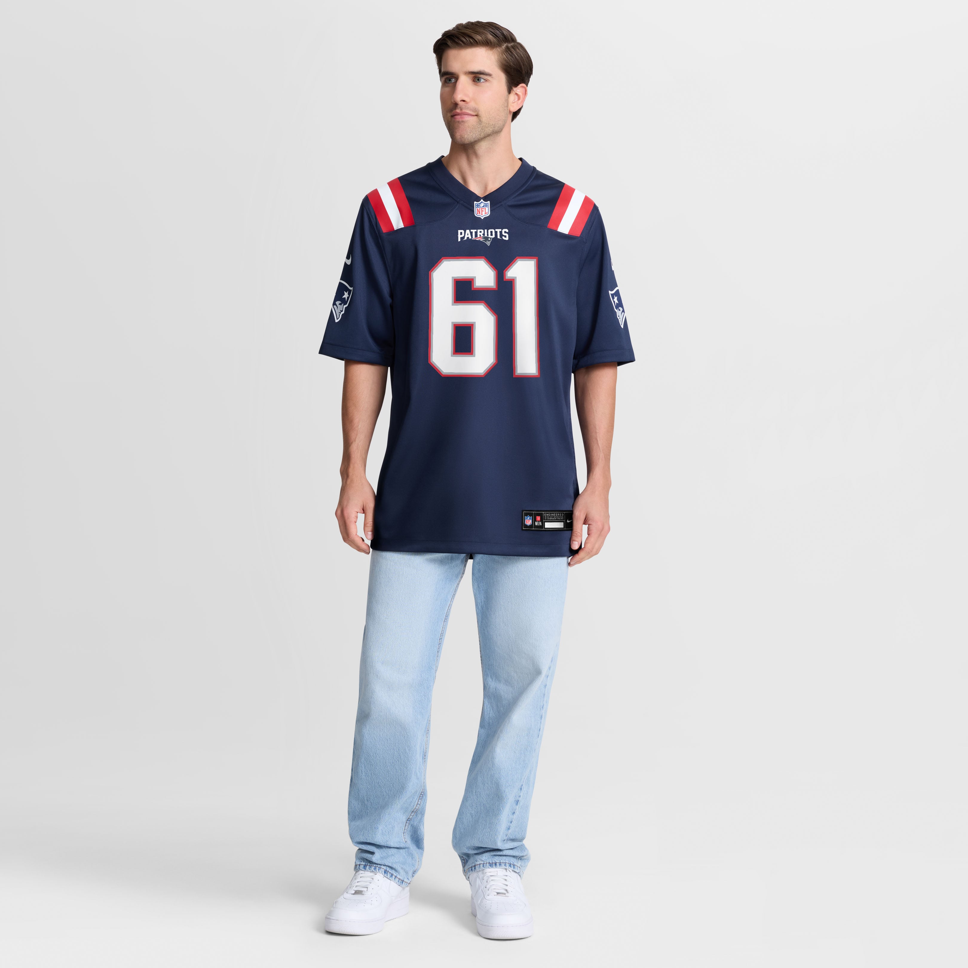 Darrian Dalcourt New England Patriots Game Jersey Navy NFL Football Fan Wear