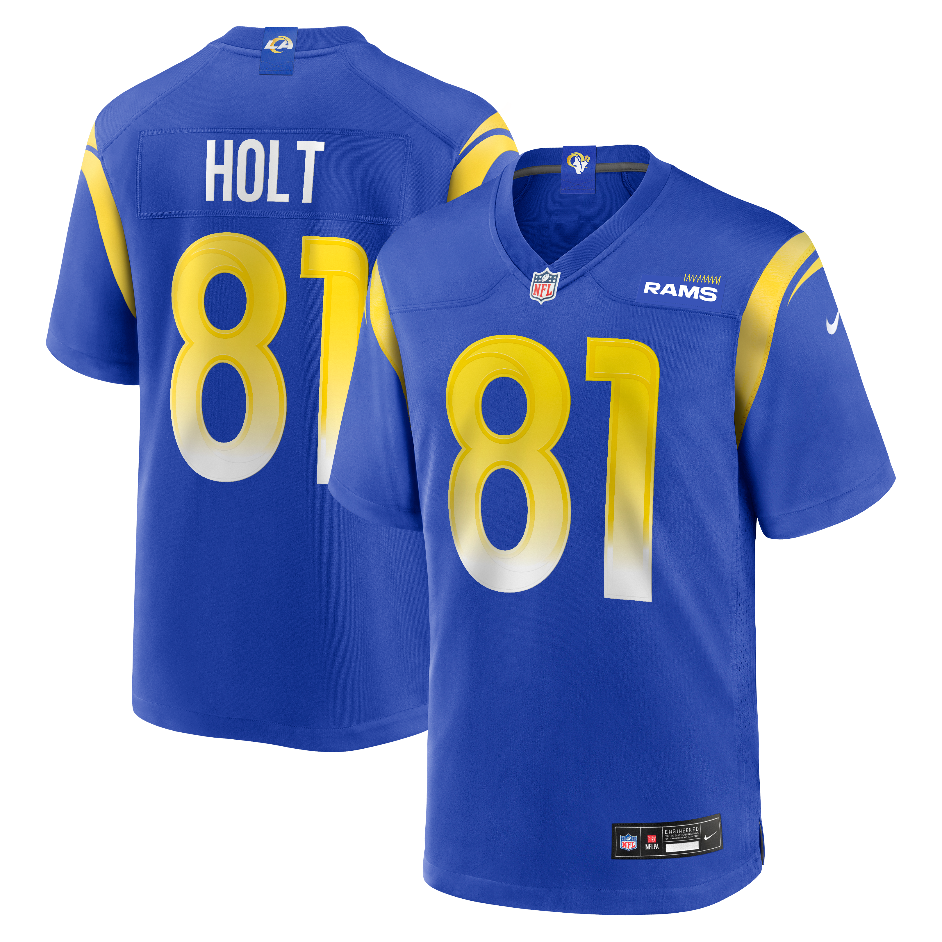 Torry Holt Retired Los Angeles Rams Player Jersey Royal NFL Football Fan Wear