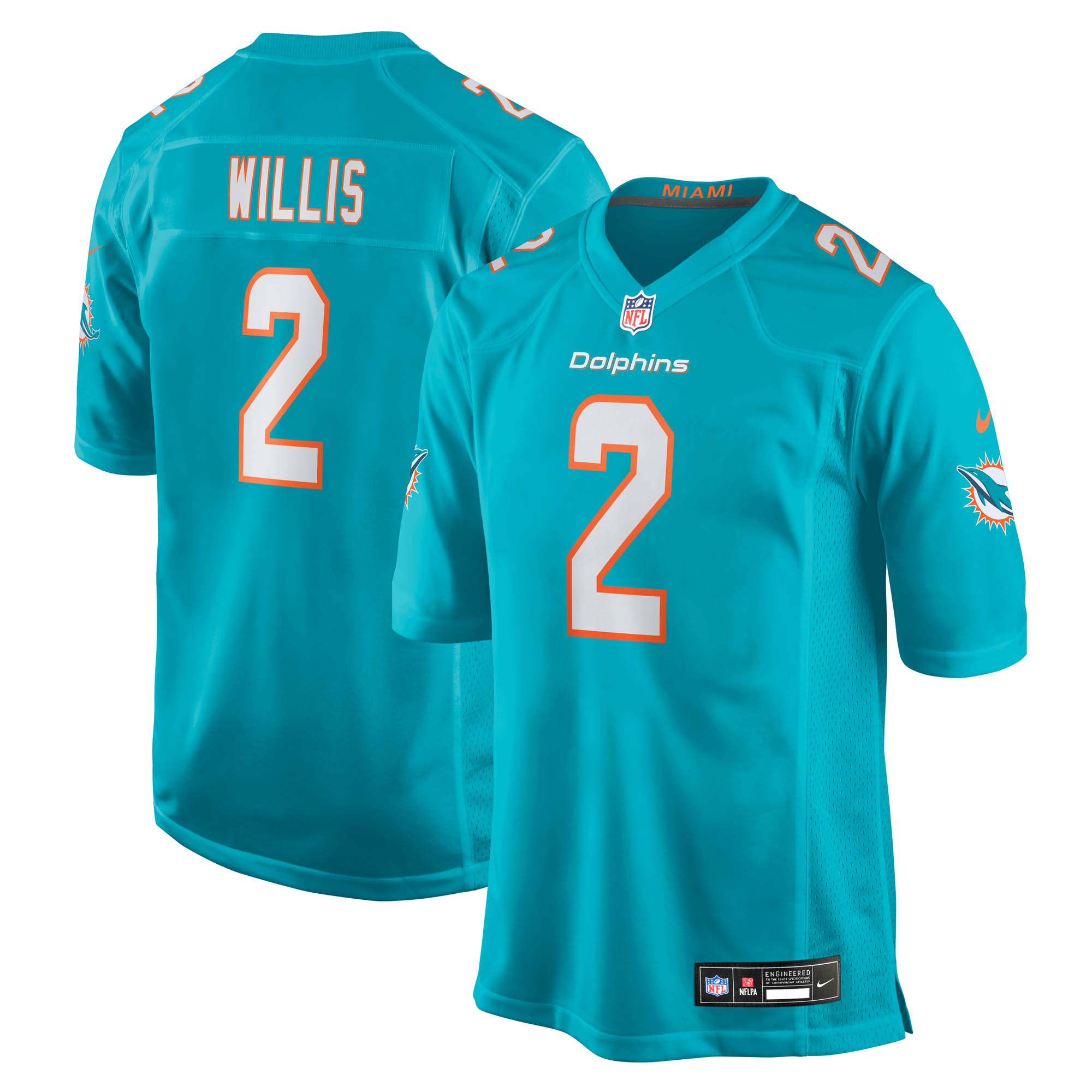 Malik Willis Miami Dolphins Game Jersey Aqua NFL Football Fan Wear