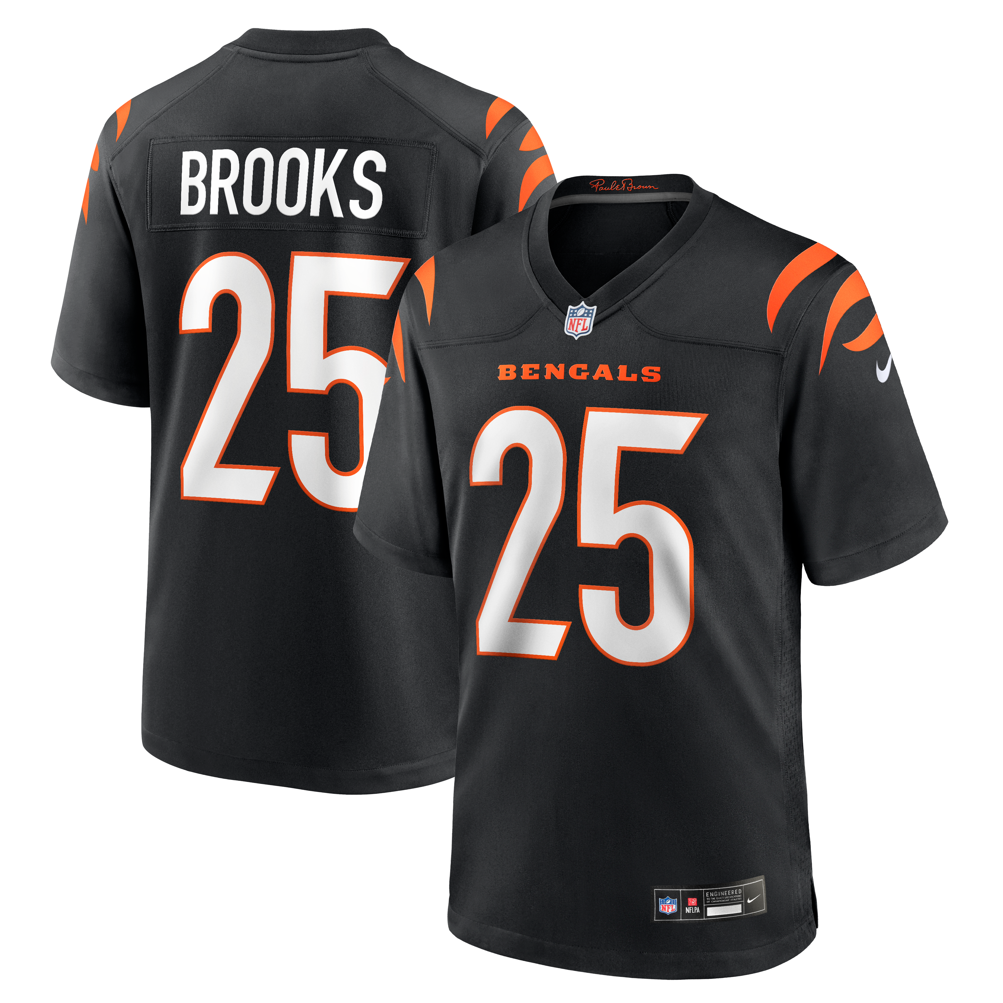 Tahj Brooks Cincinnati Bengals Game Jersey Black NFL Football Fan Wear