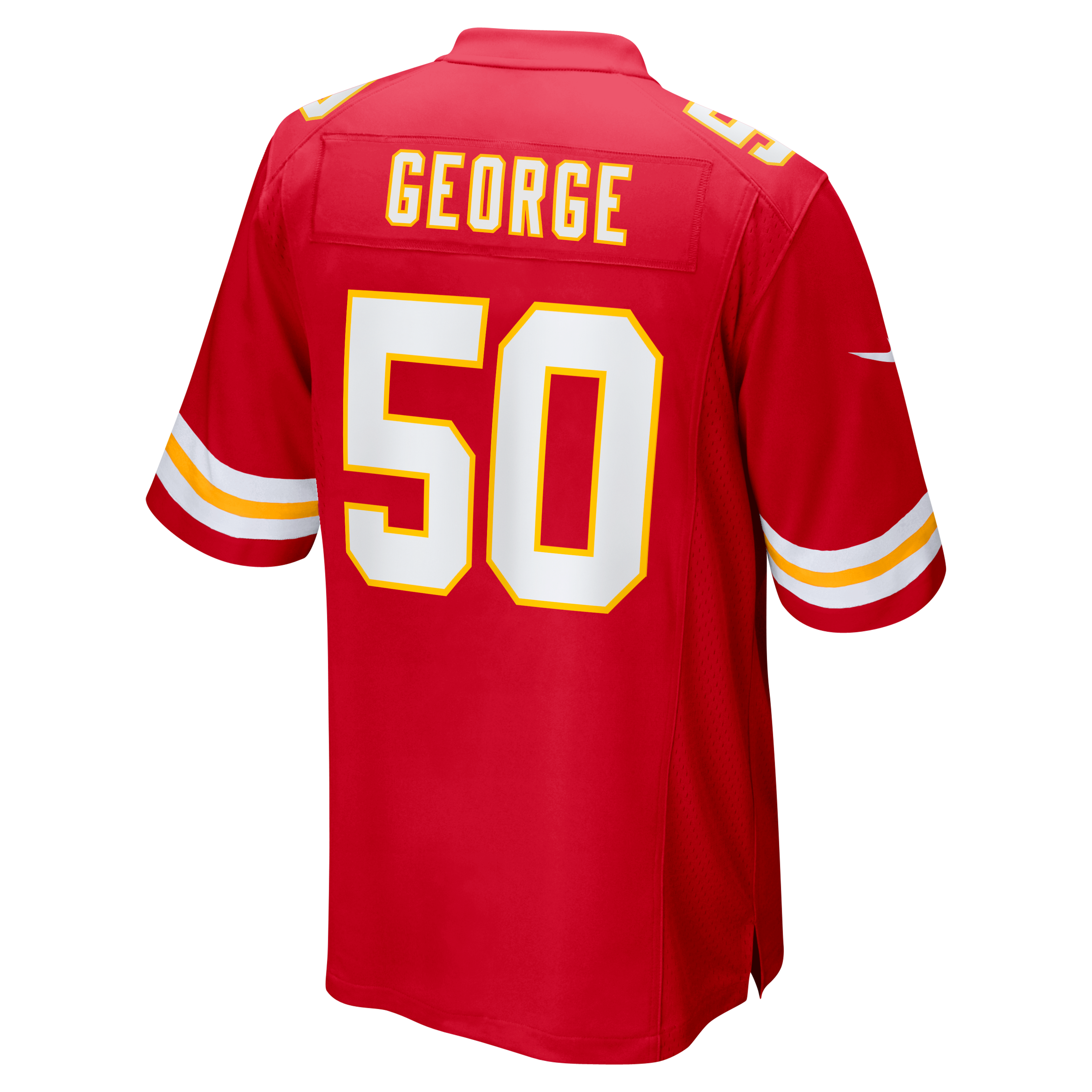 Brandon George Kansas City Chiefs Game Jersey Red NFL Football Fan Wear Brandon George