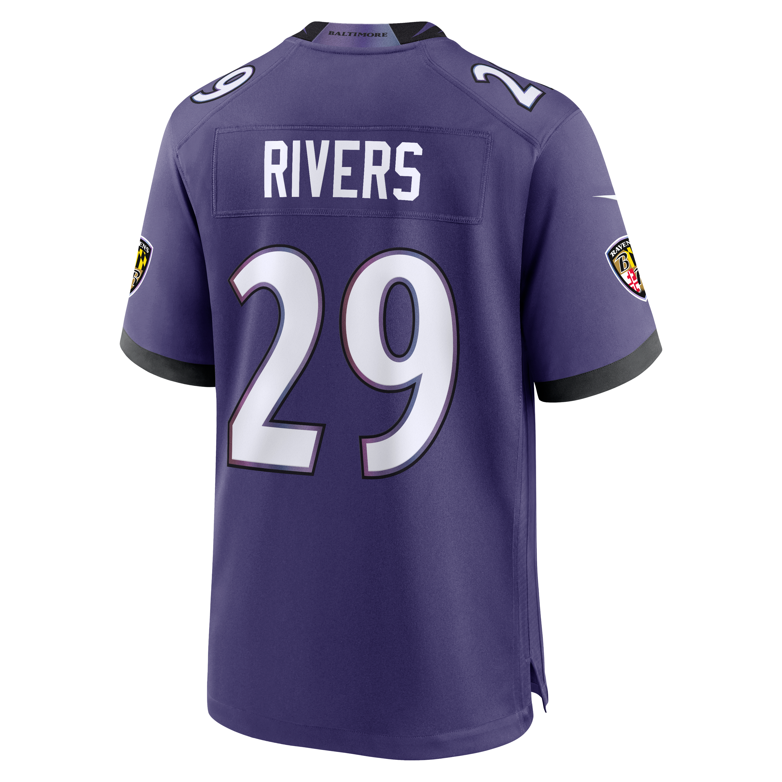 Chandler Rivers Baltimore Ravens Game Jersey Purple NFL Football Fan Wear Chandler Rivers