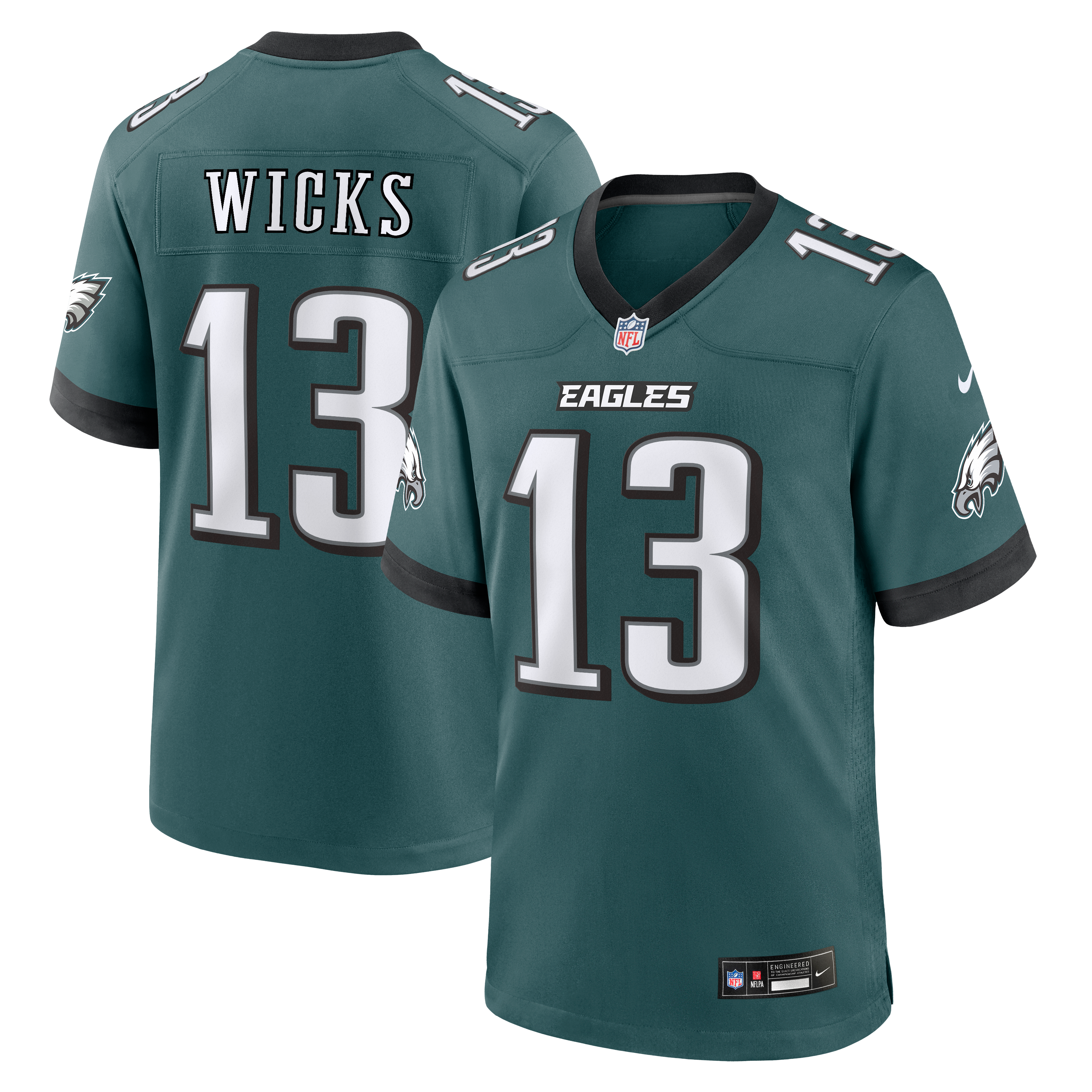Dontayvion Wicks Philadelphia Eagles Game Jersey Midnight NFL Football Fan Wear Dontayvion Wicks