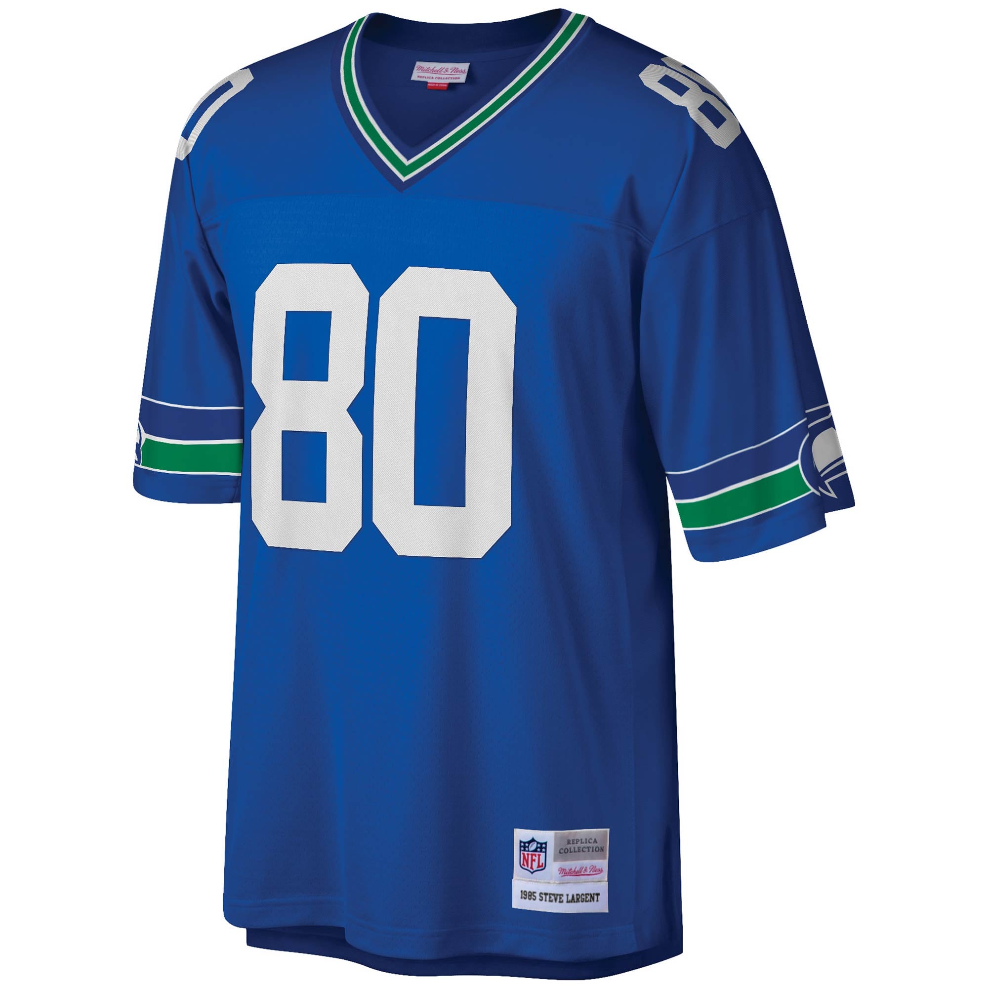 Steve Largent Mitchell Seattle Seahawks Replica Jersey Royal NFL Football Fan Wear Steve Largent Mitchell