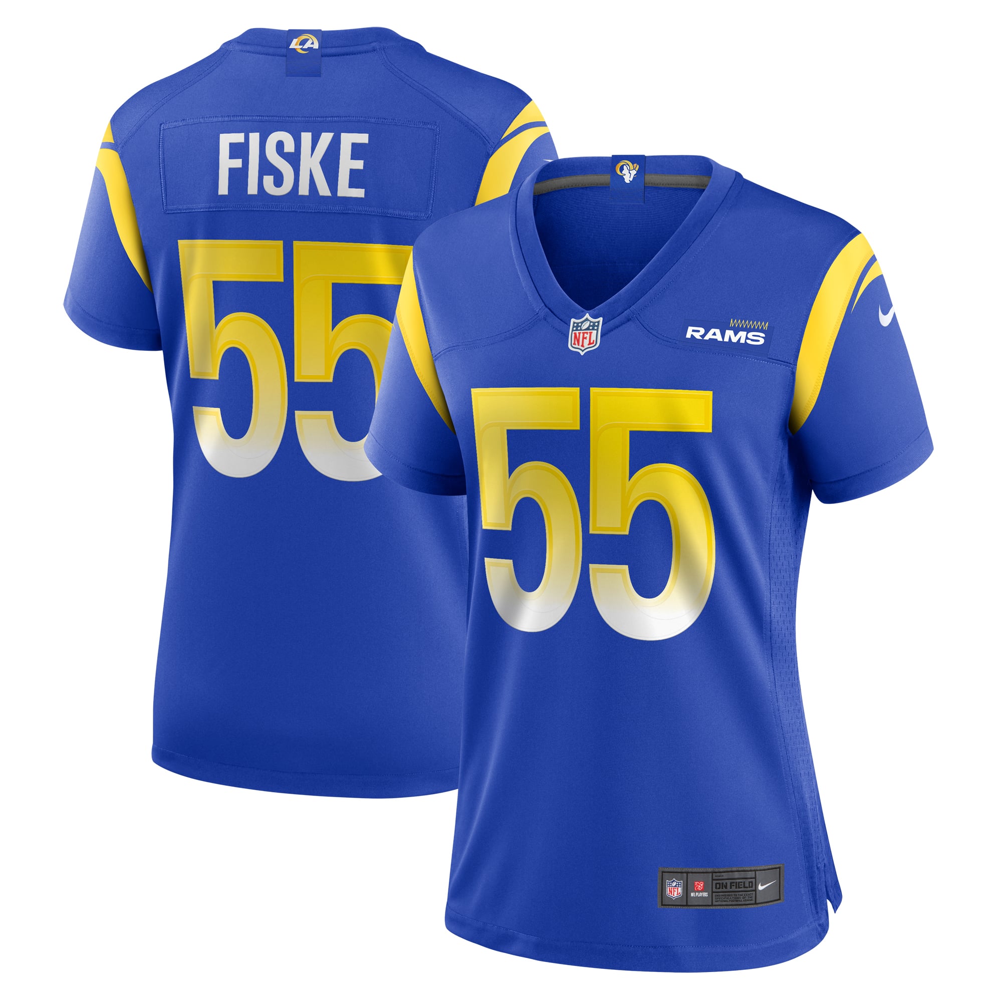 Braden Fiske Los Angeles Rams Game Jersey Royal NFL Football Fan Wear