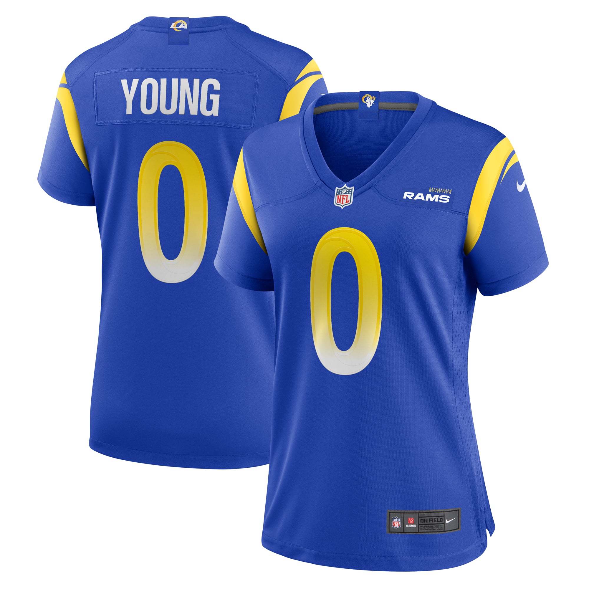 Byron Young Los Angeles Rams Game Jersey Royal NFL Football Fan Wear Byron Young