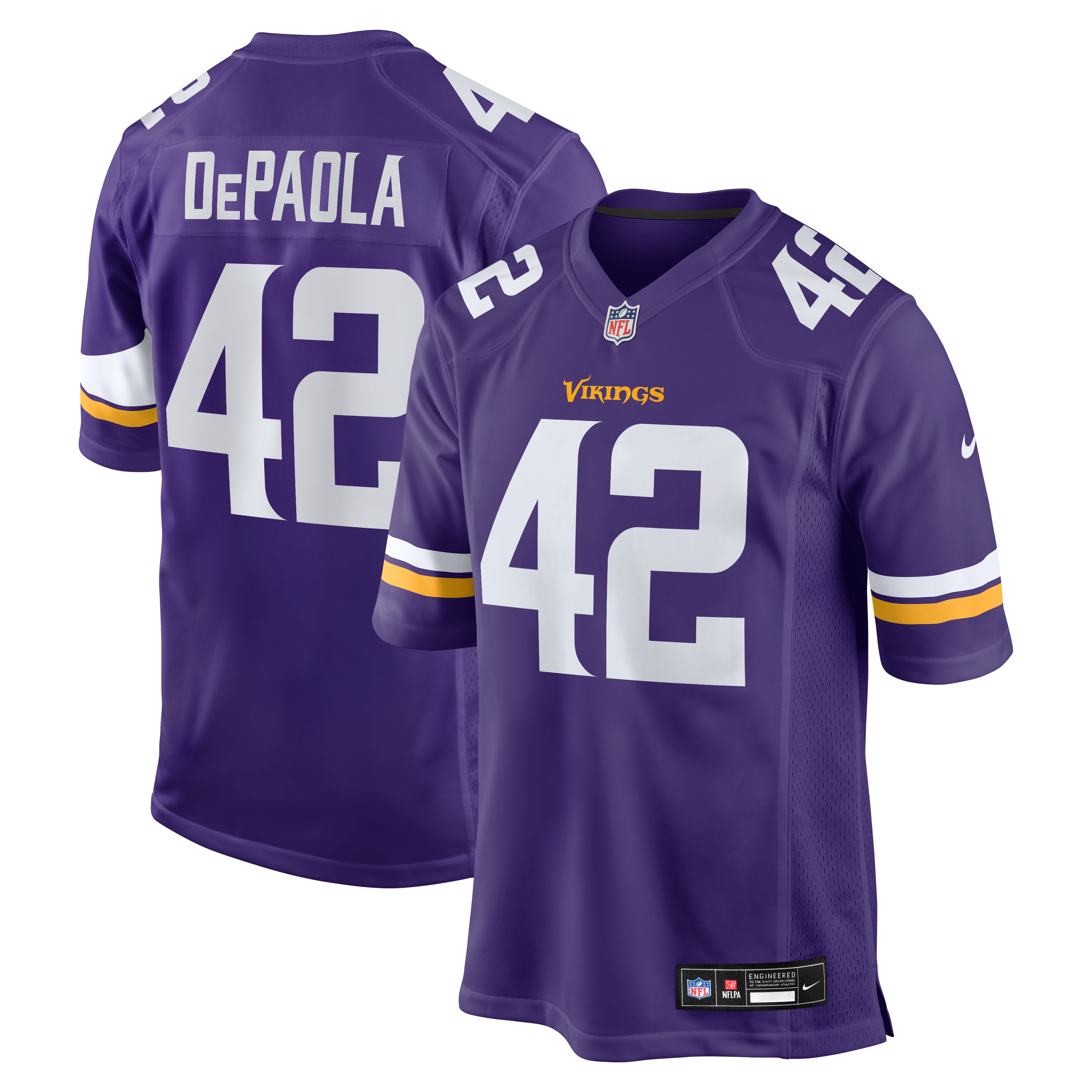 Andrew DePaola Minnesota Vikings Game Jersey Purple NFL Football Fan Wear