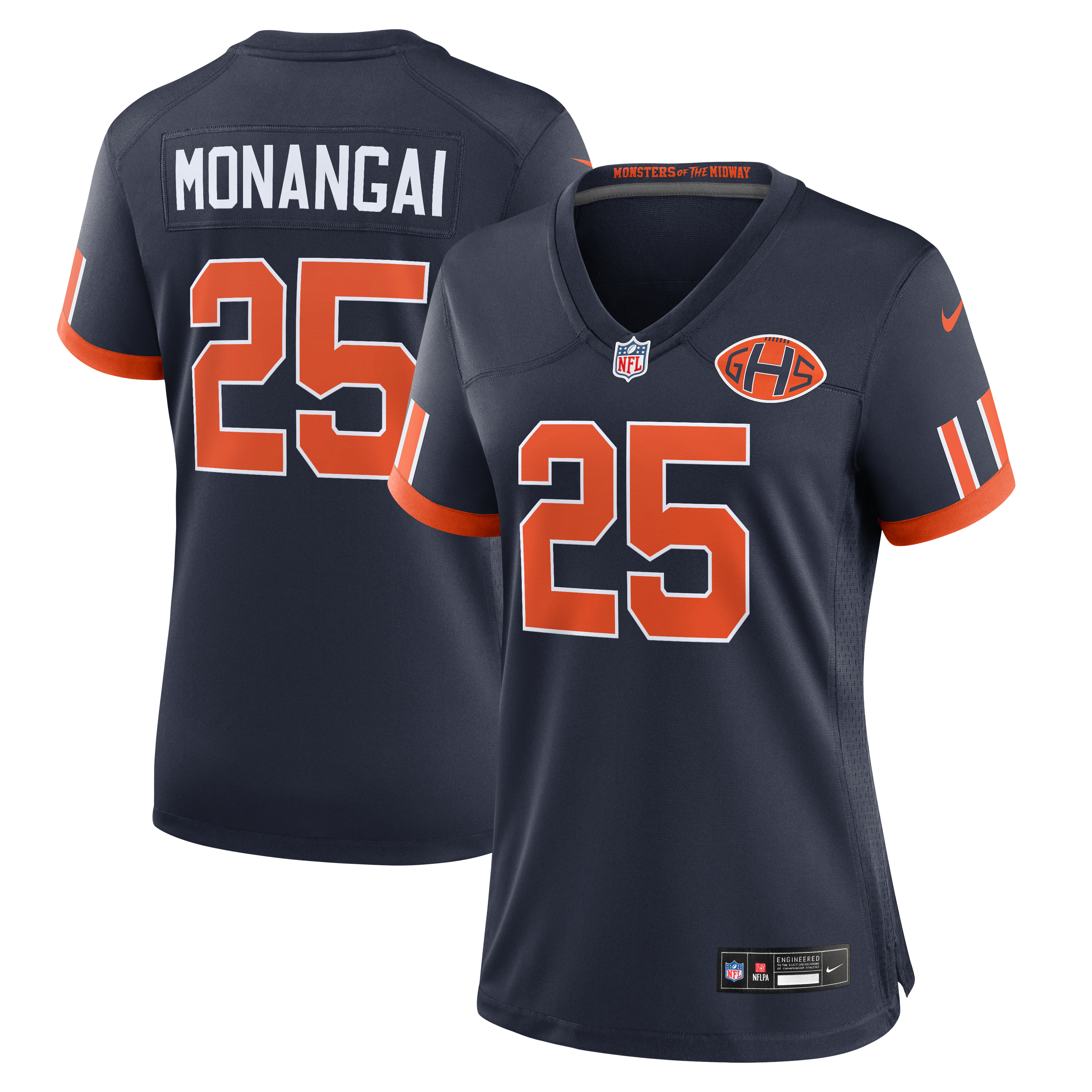 Kyle Monangai Chicago Bears Game Jersey Navy NFL Football Fan Wear