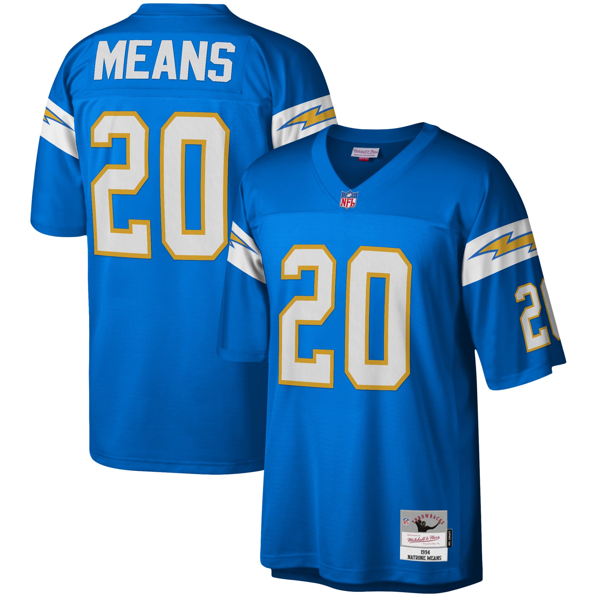 Natrone Means Mitchell Los Angeles Chargers Replica Jersey Powder Blue NFL Football Fan Wear Natrone Means Mitchell