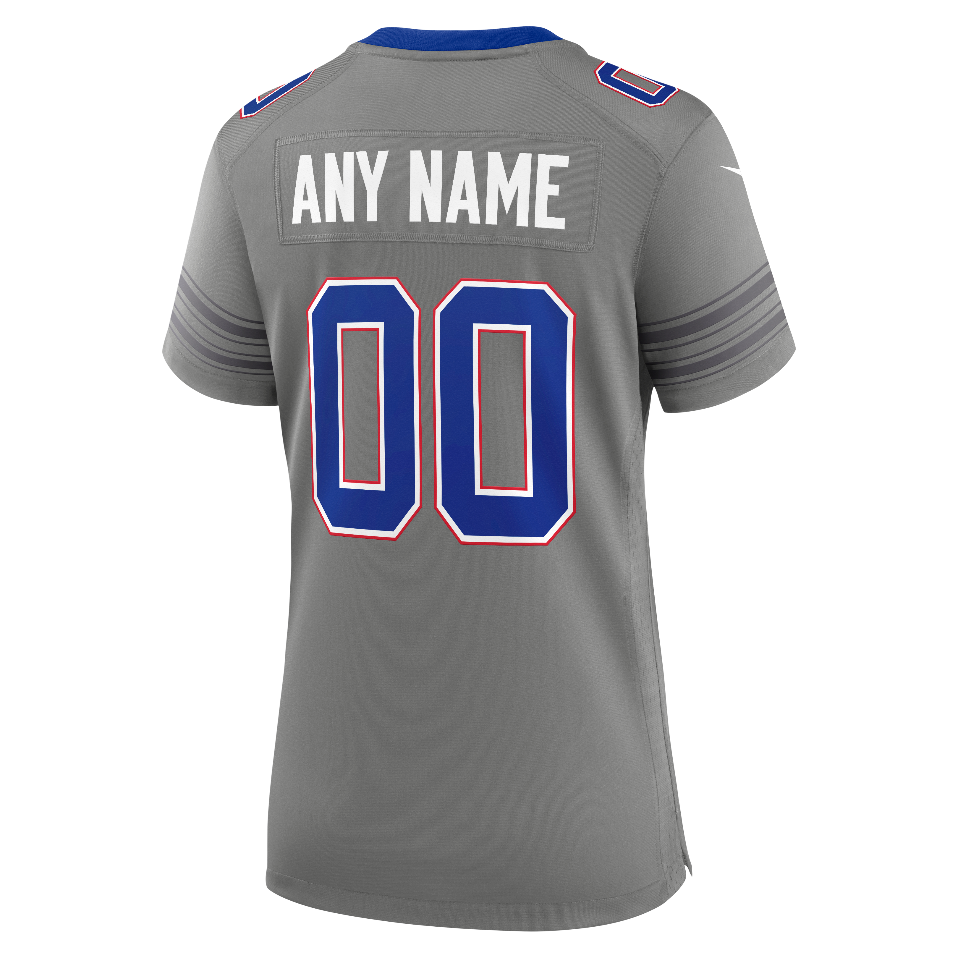 Buffalo Bills Game Jersey Gray NFL Football Fan Wear Custom Number