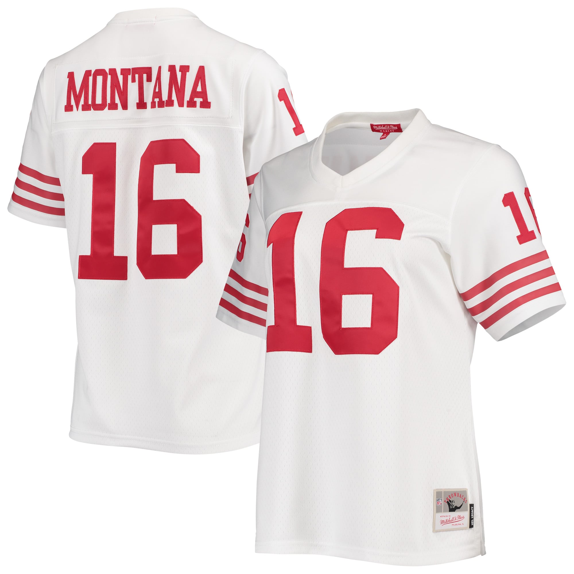 Joe Montana Mitchell San Francisco 49ers Legacy Jersey White NFL Football Fan Wear Joe Montana Mitchell