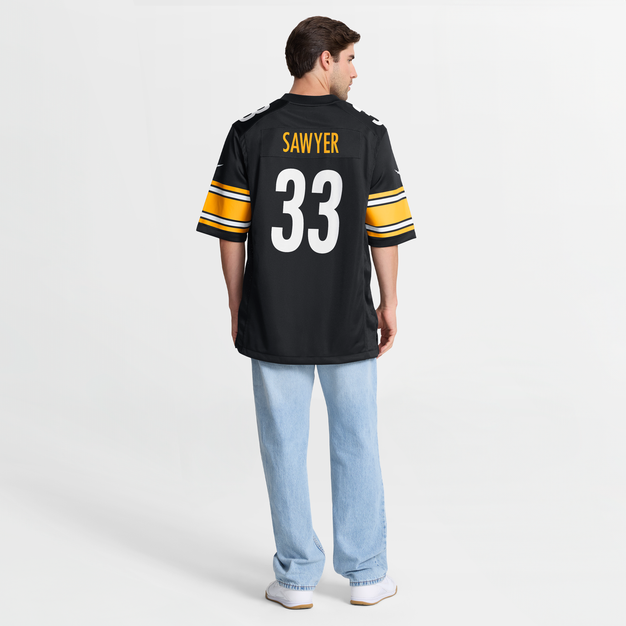 Jack Sawyer Pittsburgh Steelers Game Jersey Black NFL Football Fan Wear Jack Sawyer