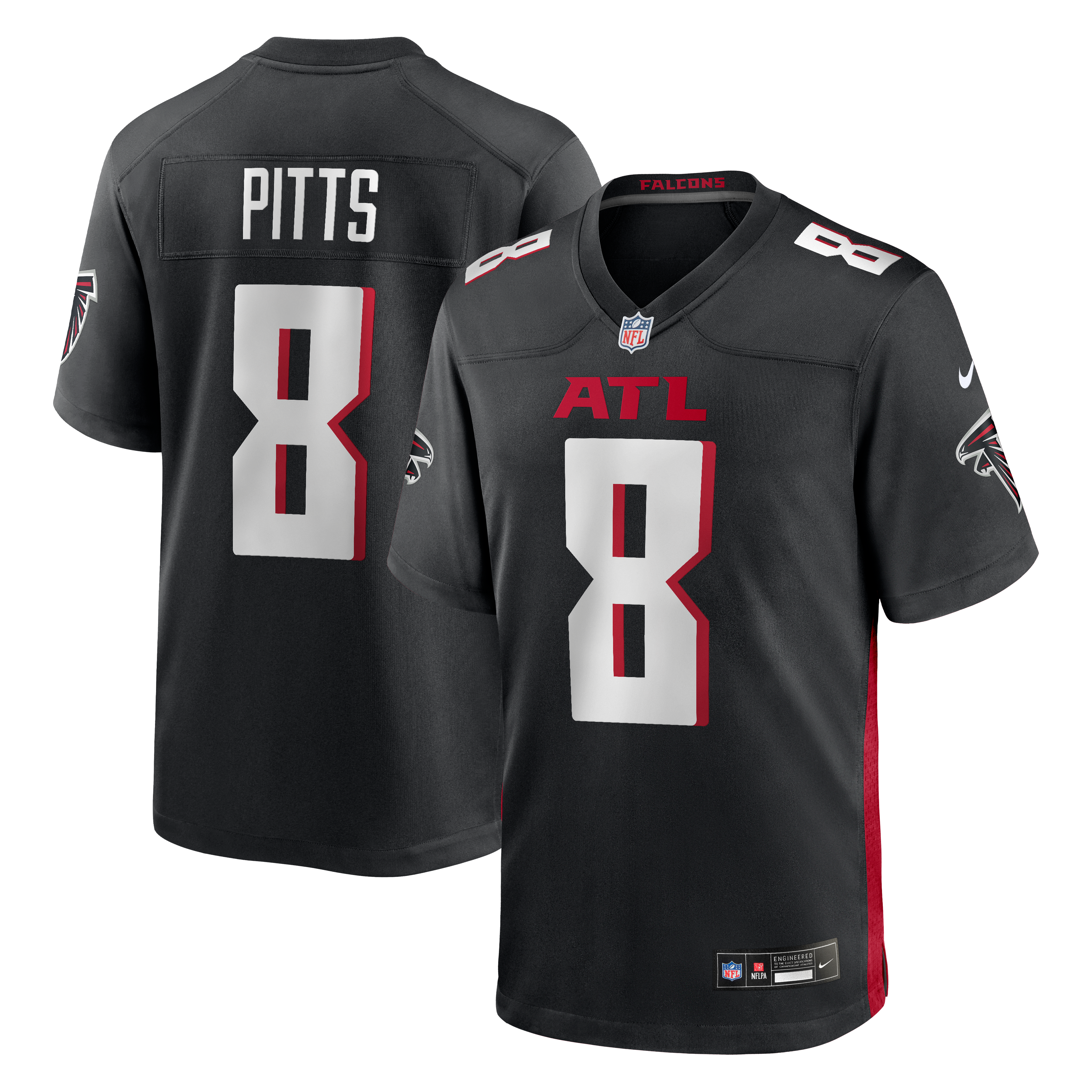 Kyle Pitts Atlanta Falcons Game Jersey Black NFL Football Fan Wear Kyle Pitts
