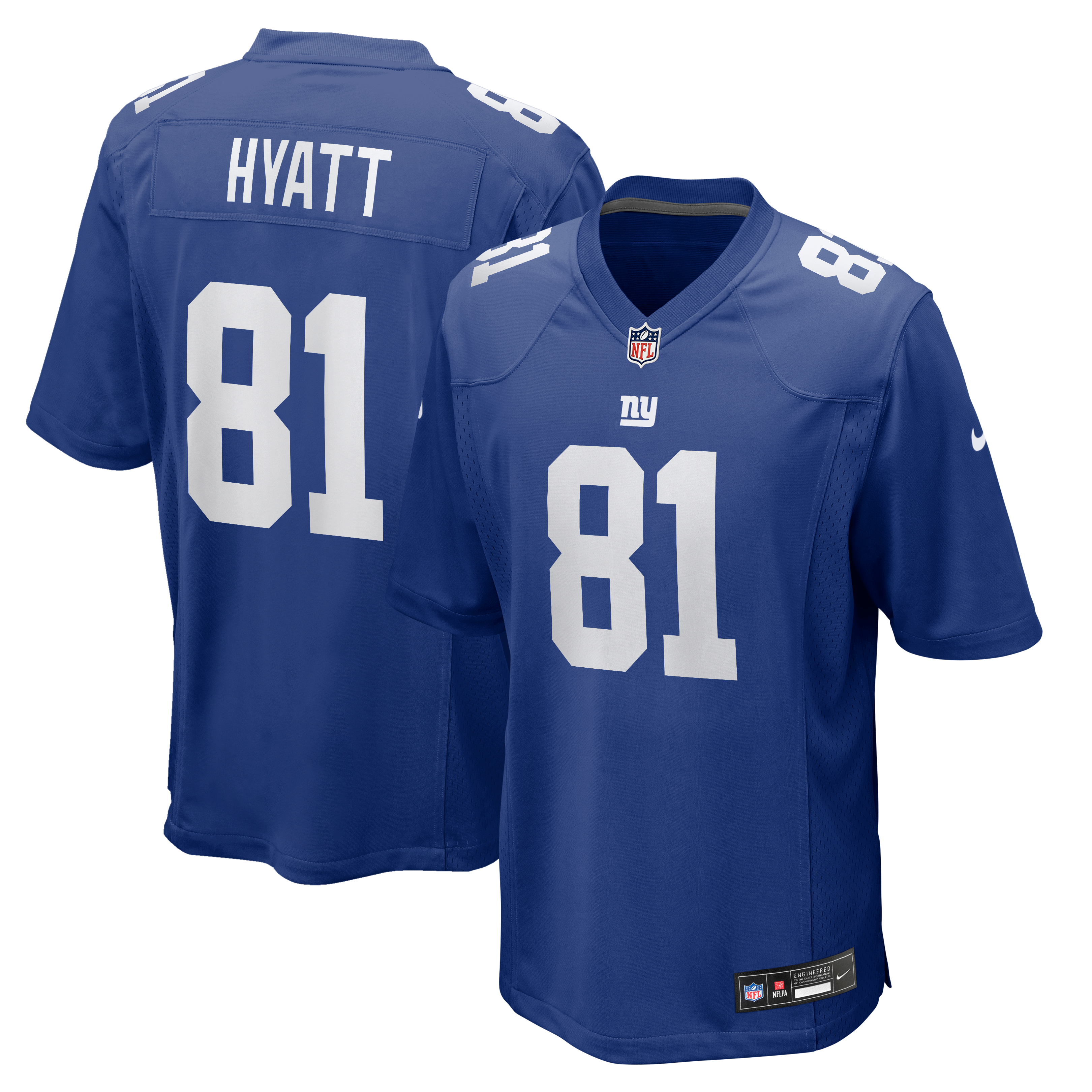 Jalin Hyatt New York Giants Game Jersey Royal NFL Football Fan Wear