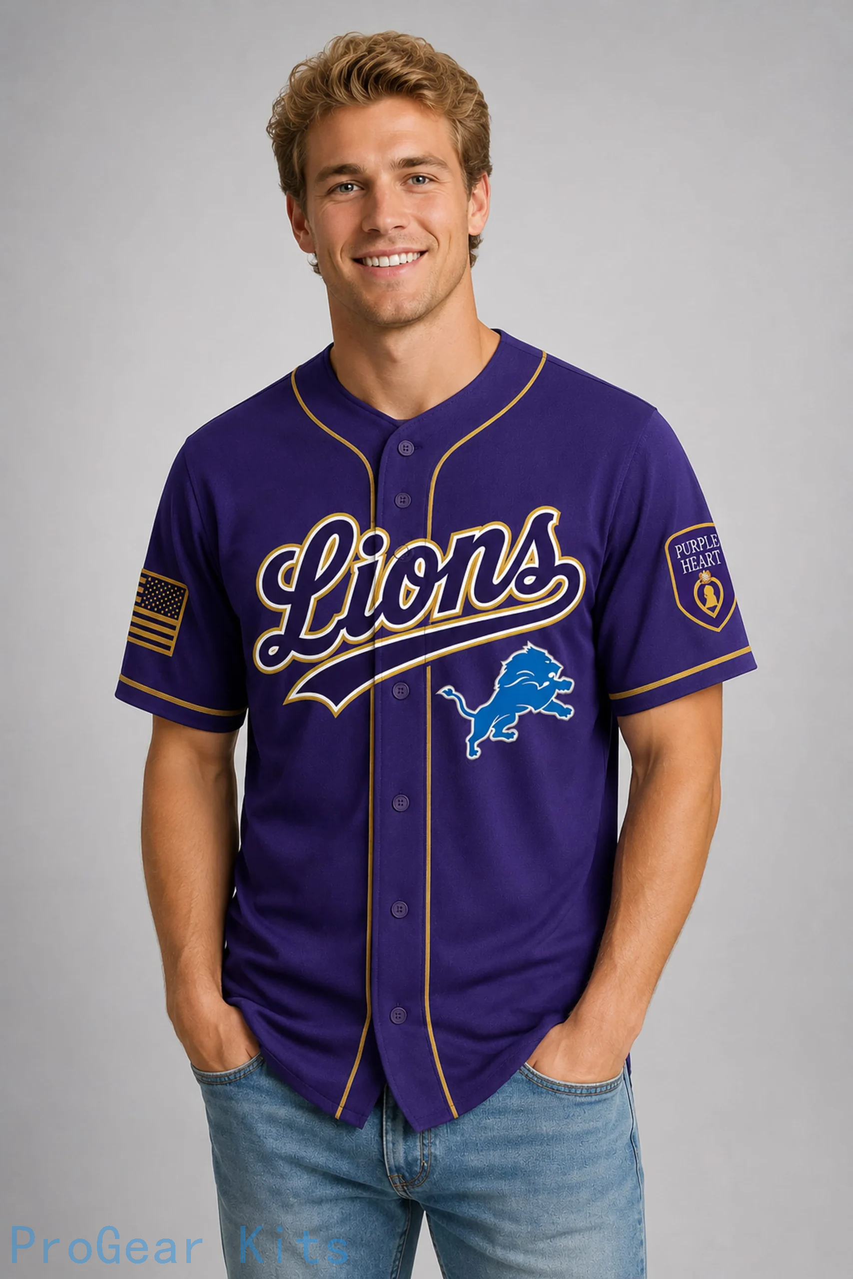 Day Detroit Lions Jersey Purple NFL Football Fan Wear Day