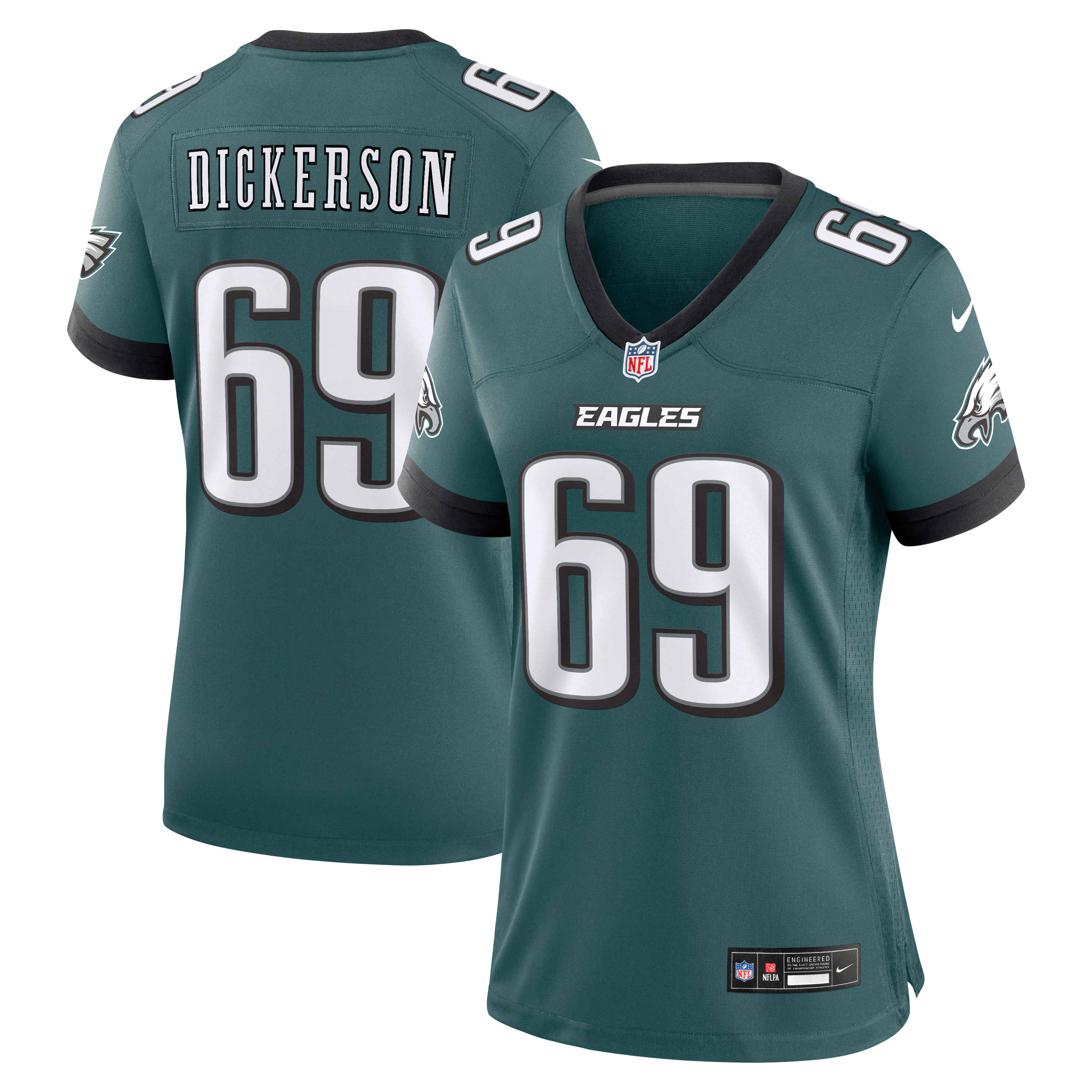 Landon Dickerson Philadelphia Eagles Game Jersey Midnight NFL Football Fan Wear