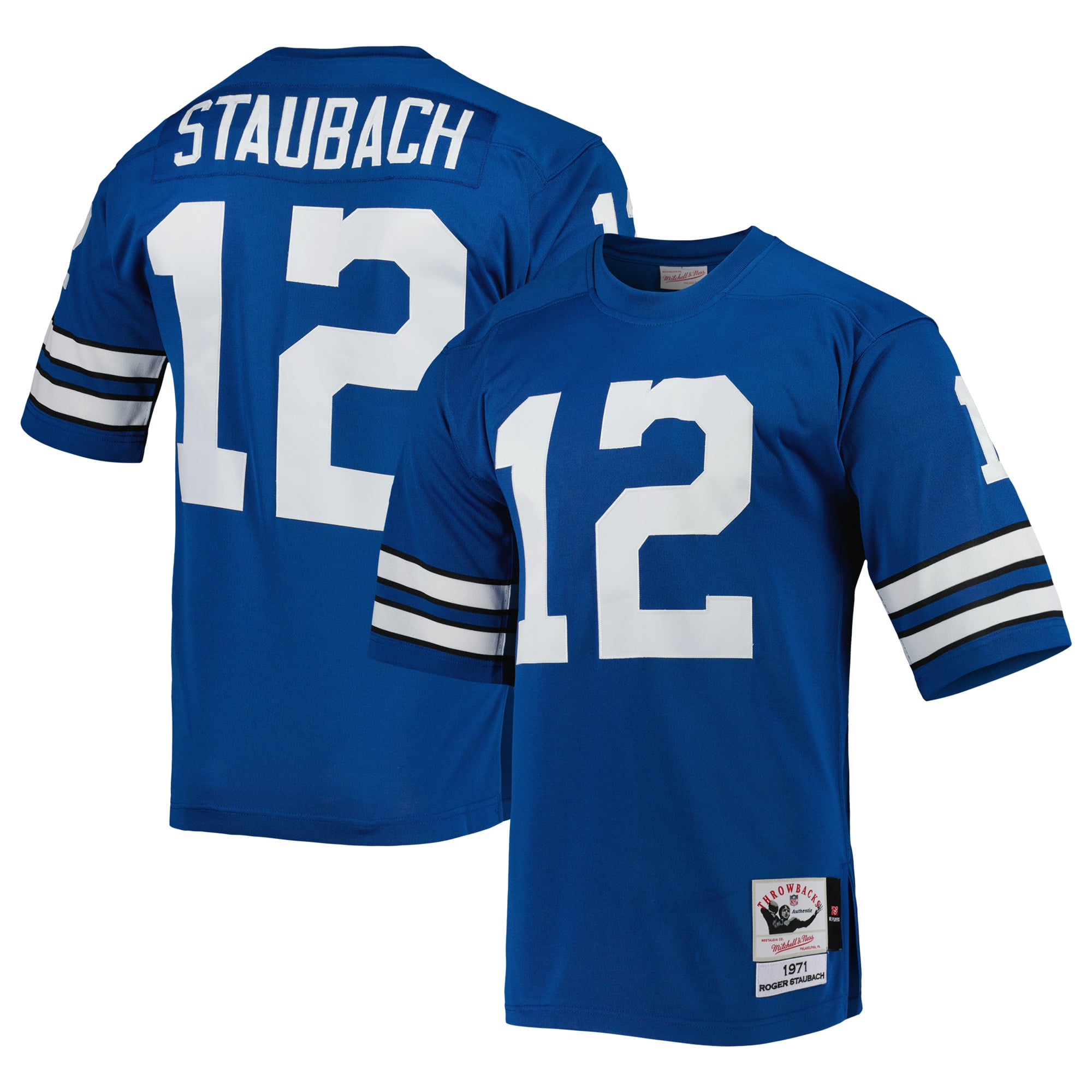 Retired Roger Staubach Dallas Cowboys Player Jersey Royal NFL Football Fan Wear