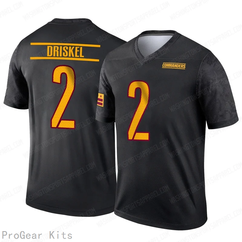 Jeff Driskel Washington Commanders Alternate Jersey No.2 Black NFL Football Fan Wear Jeff Driskel